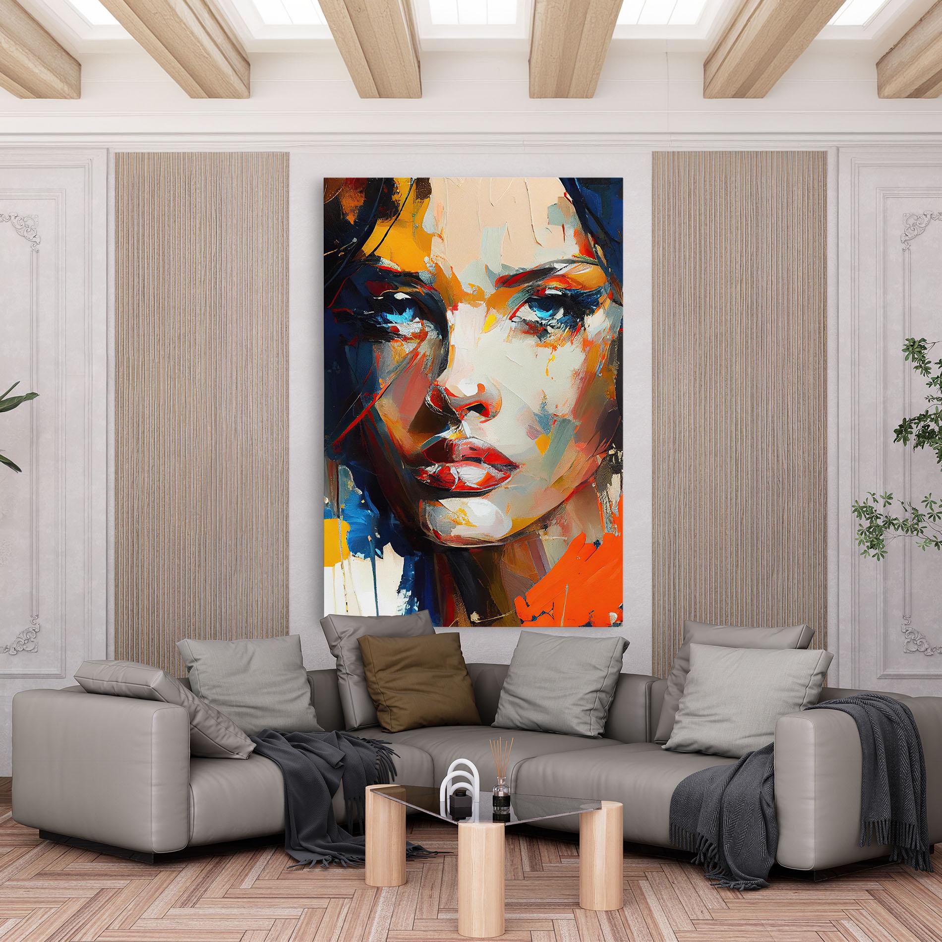 Leinwandbild Beautiful Brunette Woman mockup 6