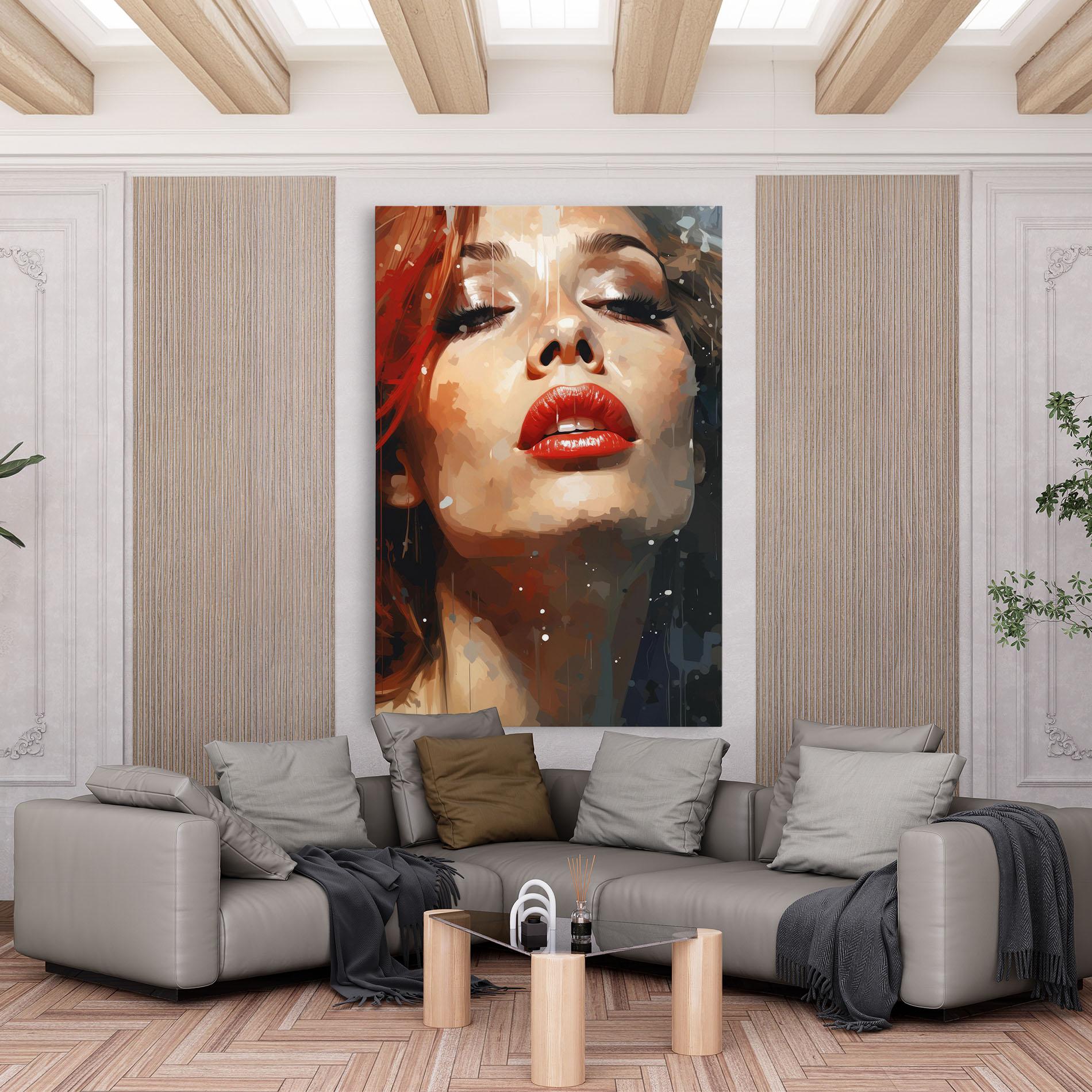 Leinwandbild Close Up Look Portrait mockup 6