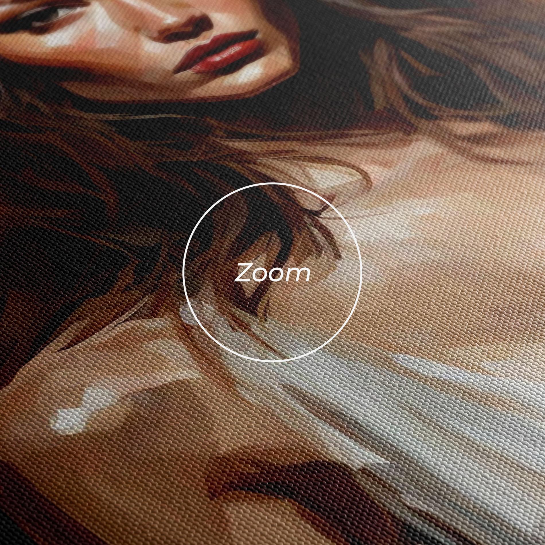 Leinwandbild Long Brown Hair Woman mockup 3