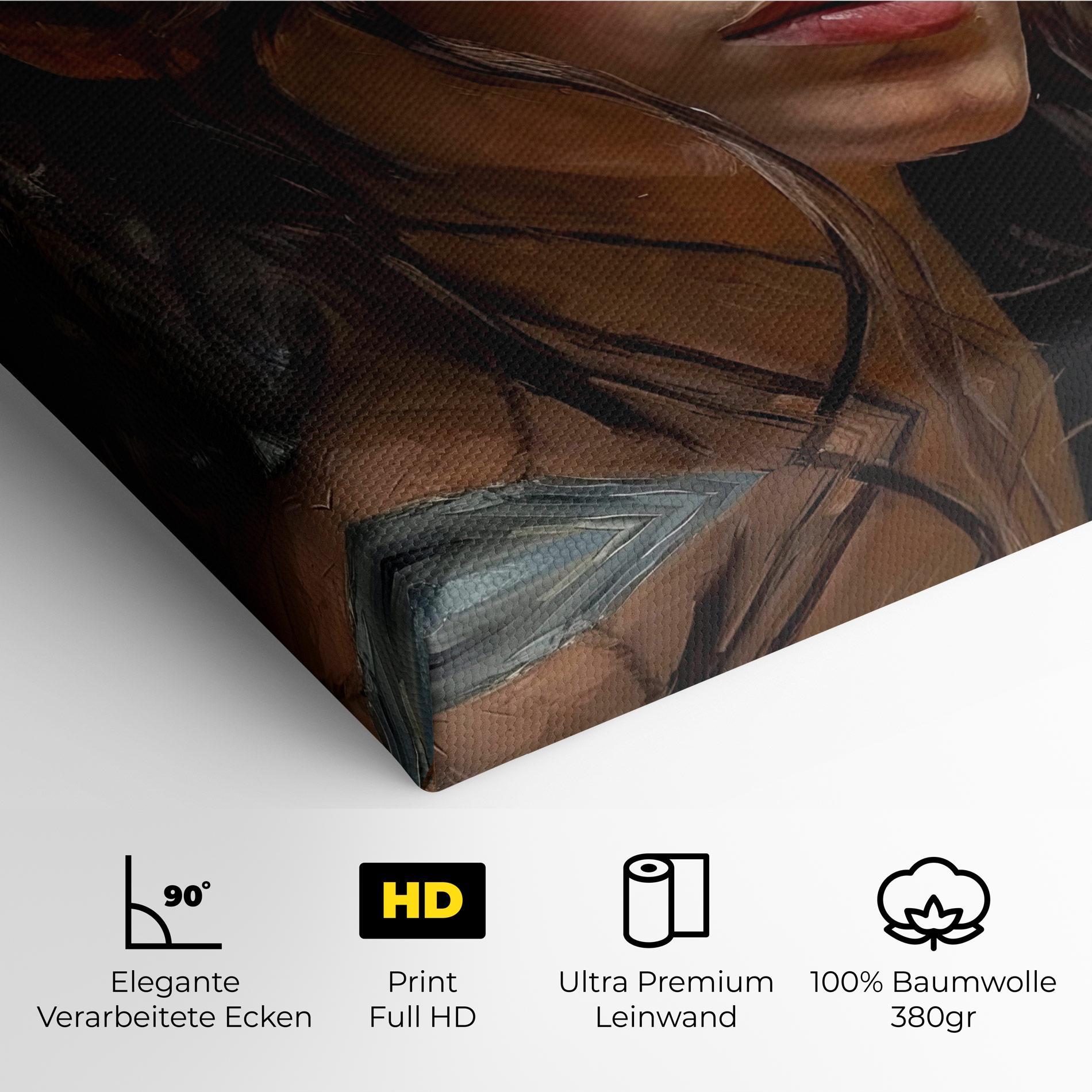 Leinwandbild Closeup Impasto Portrait mockup 4