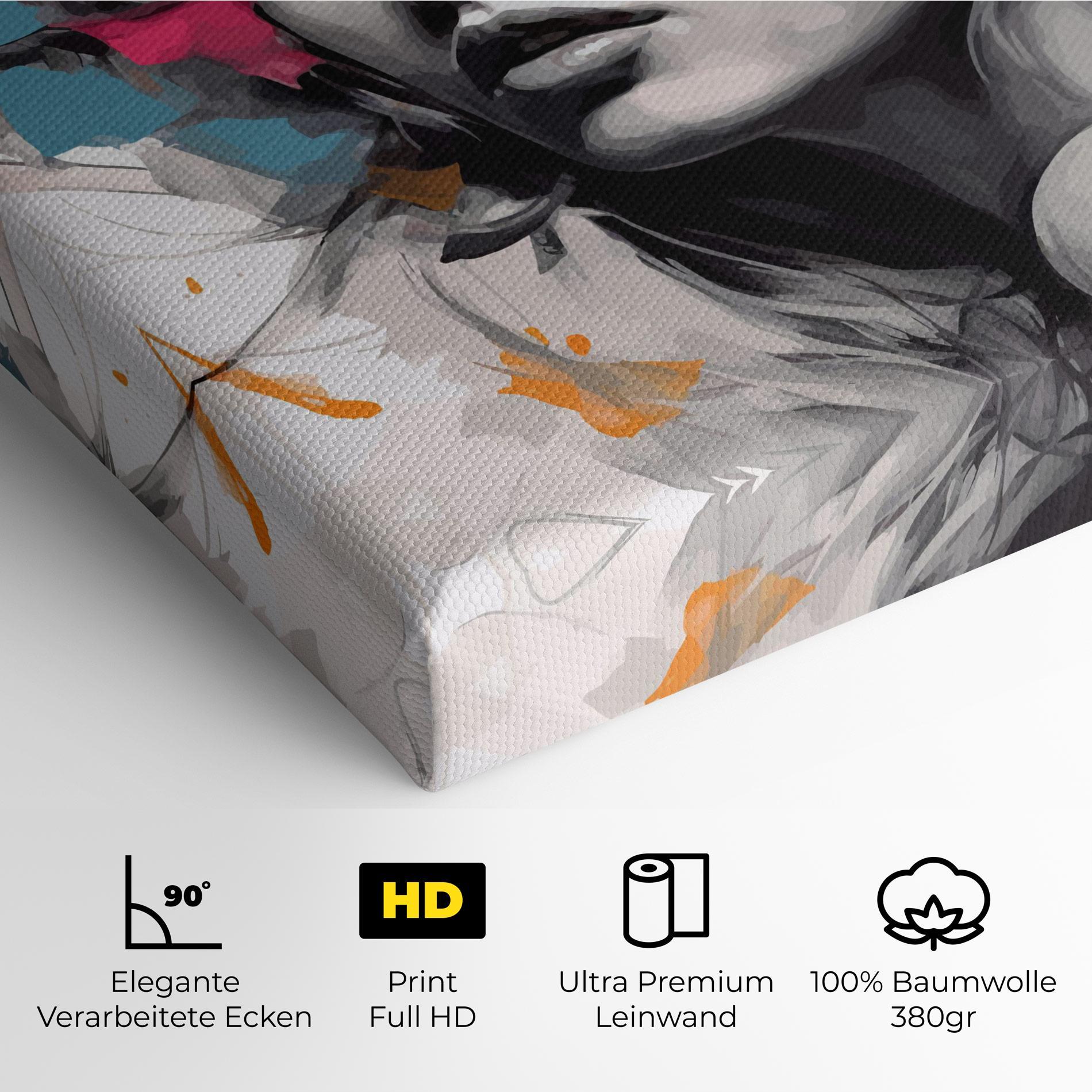 Leinwandbild Colorful Flower Portrait mockup 4