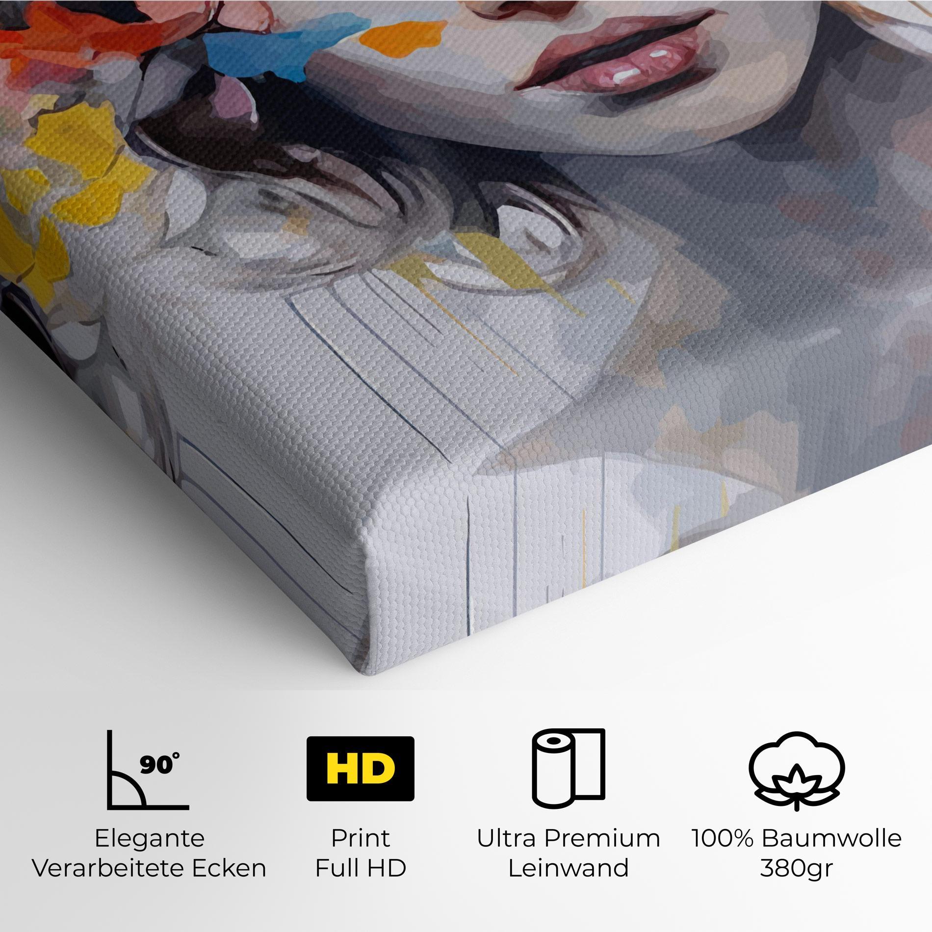 Leinwandbild Colorful Hair Portrait mockup 4