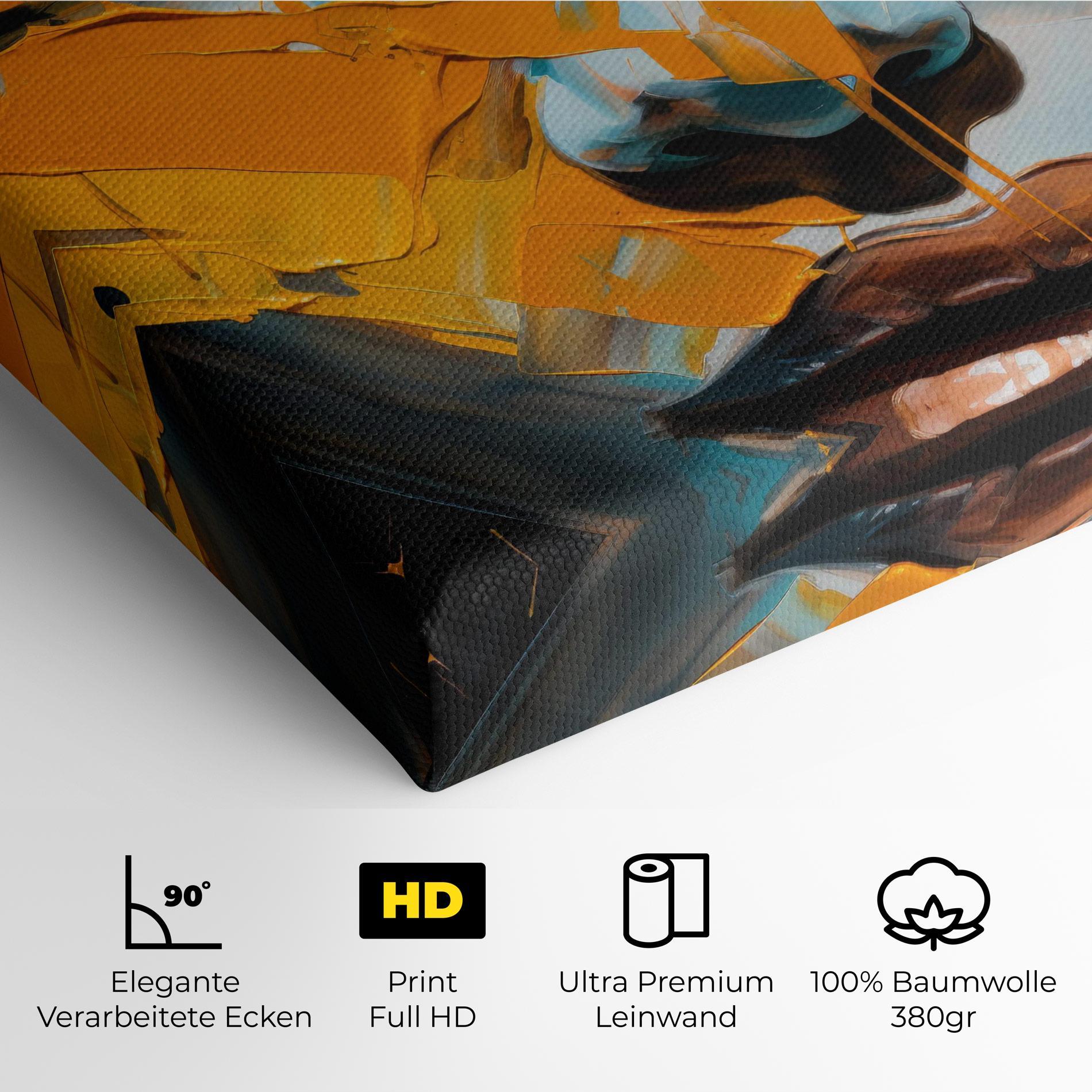 Leinwandbild Orange Paint Portrait mockup 4