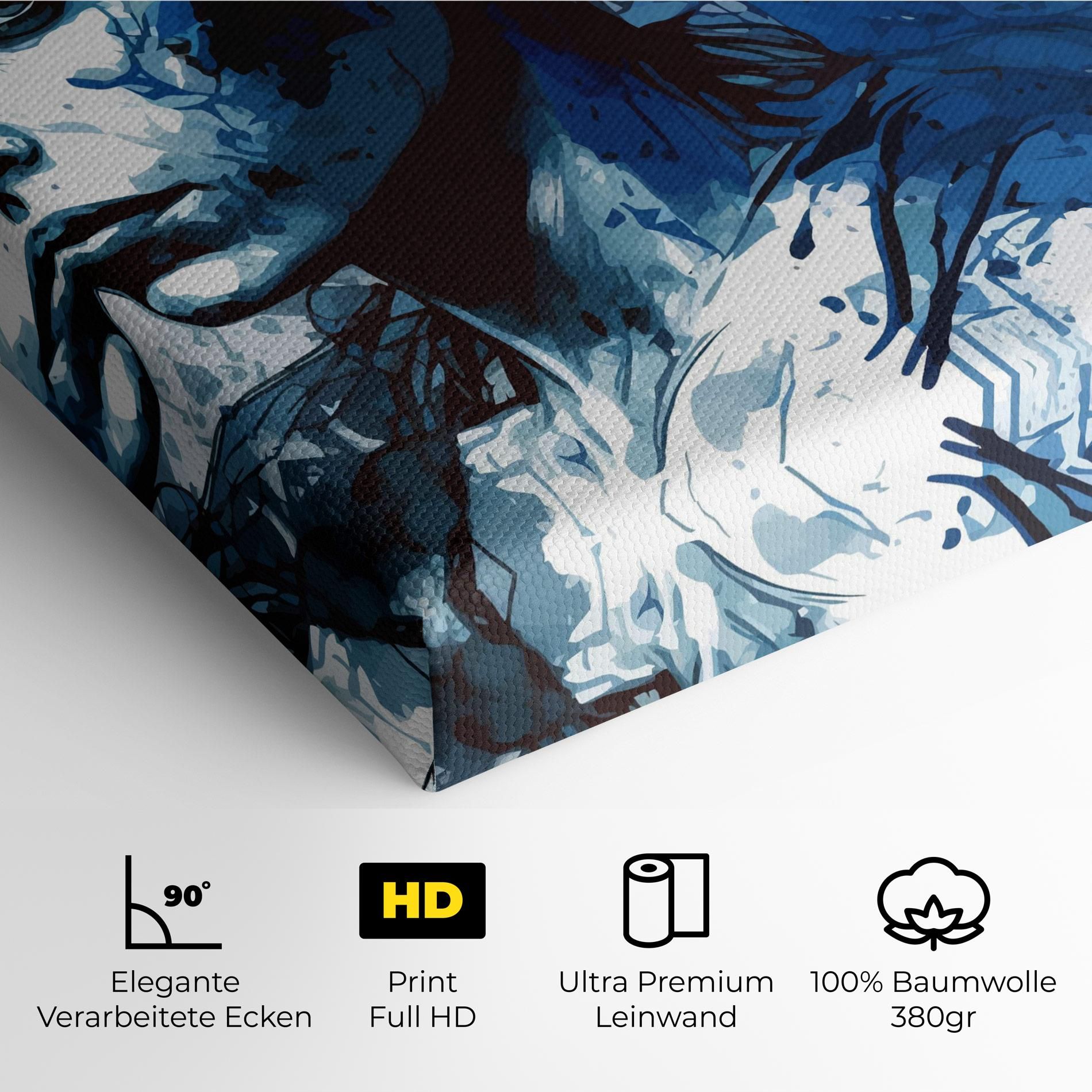Portrait Blue Woman mockup 4