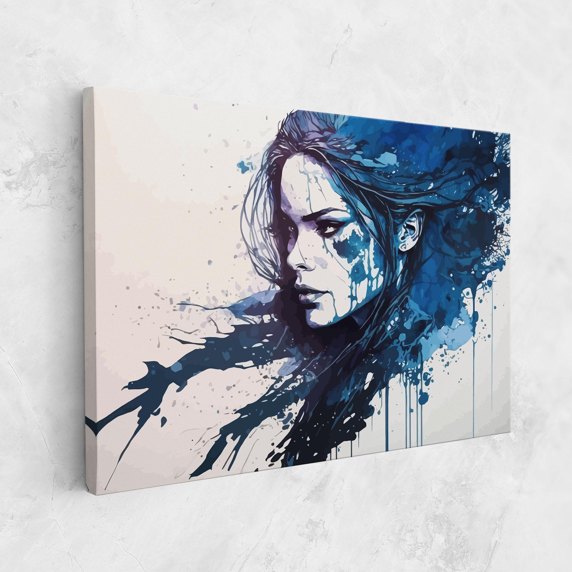Leinwandbild Blue Hair Portrait mockup 1