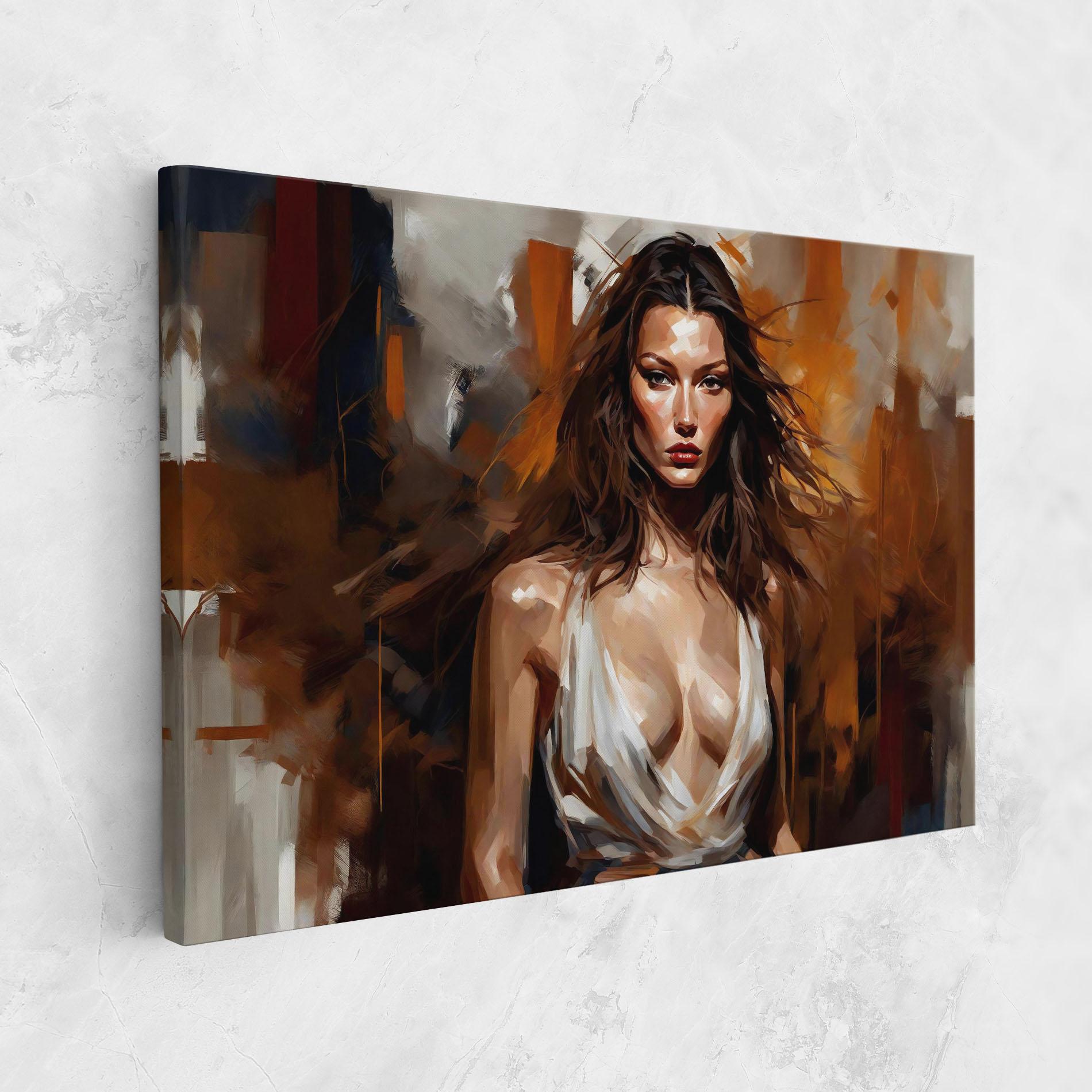 Leinwandbild Long Brown Hair Woman mockup 1