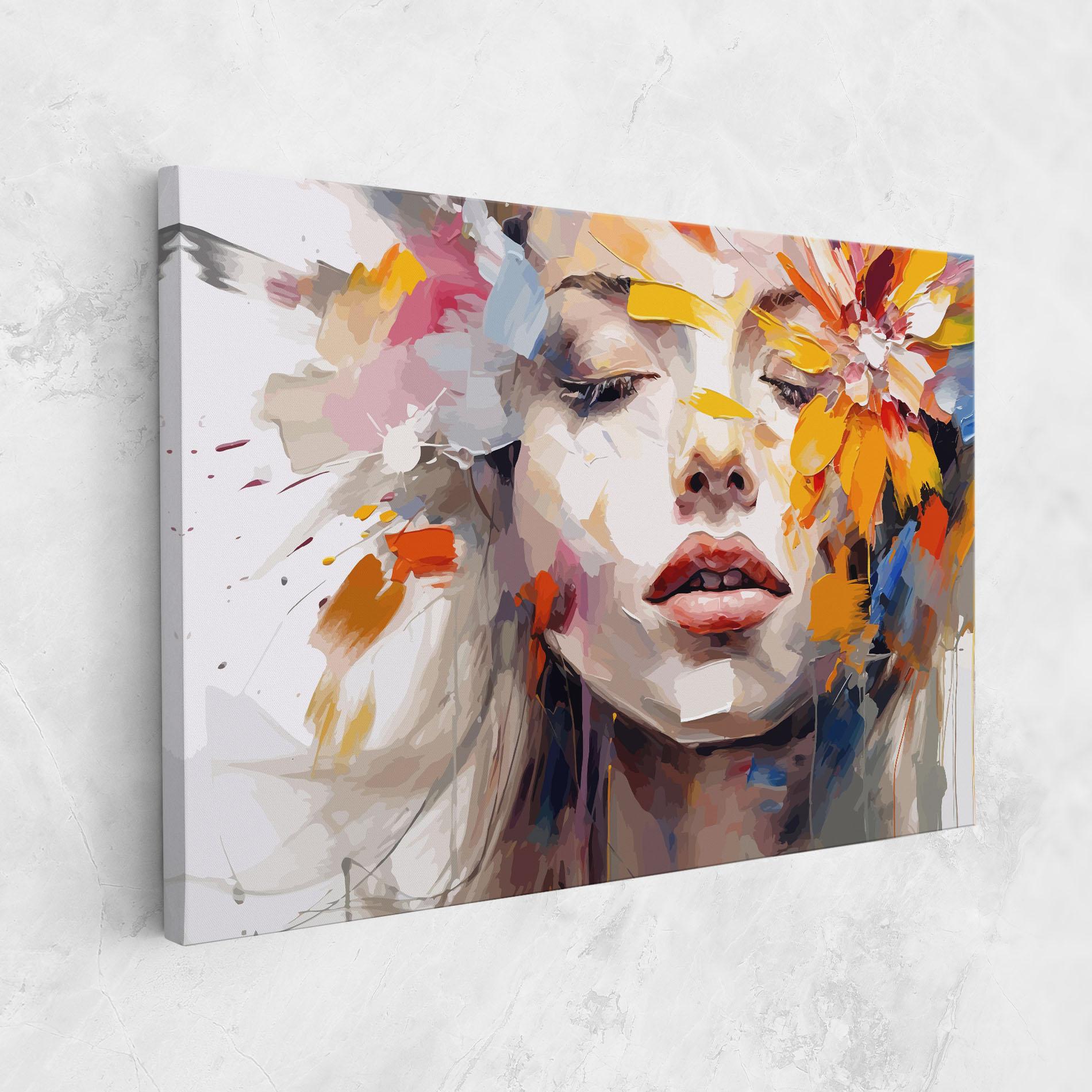 Leinwandbild Oil Flower Portrait mockup 1