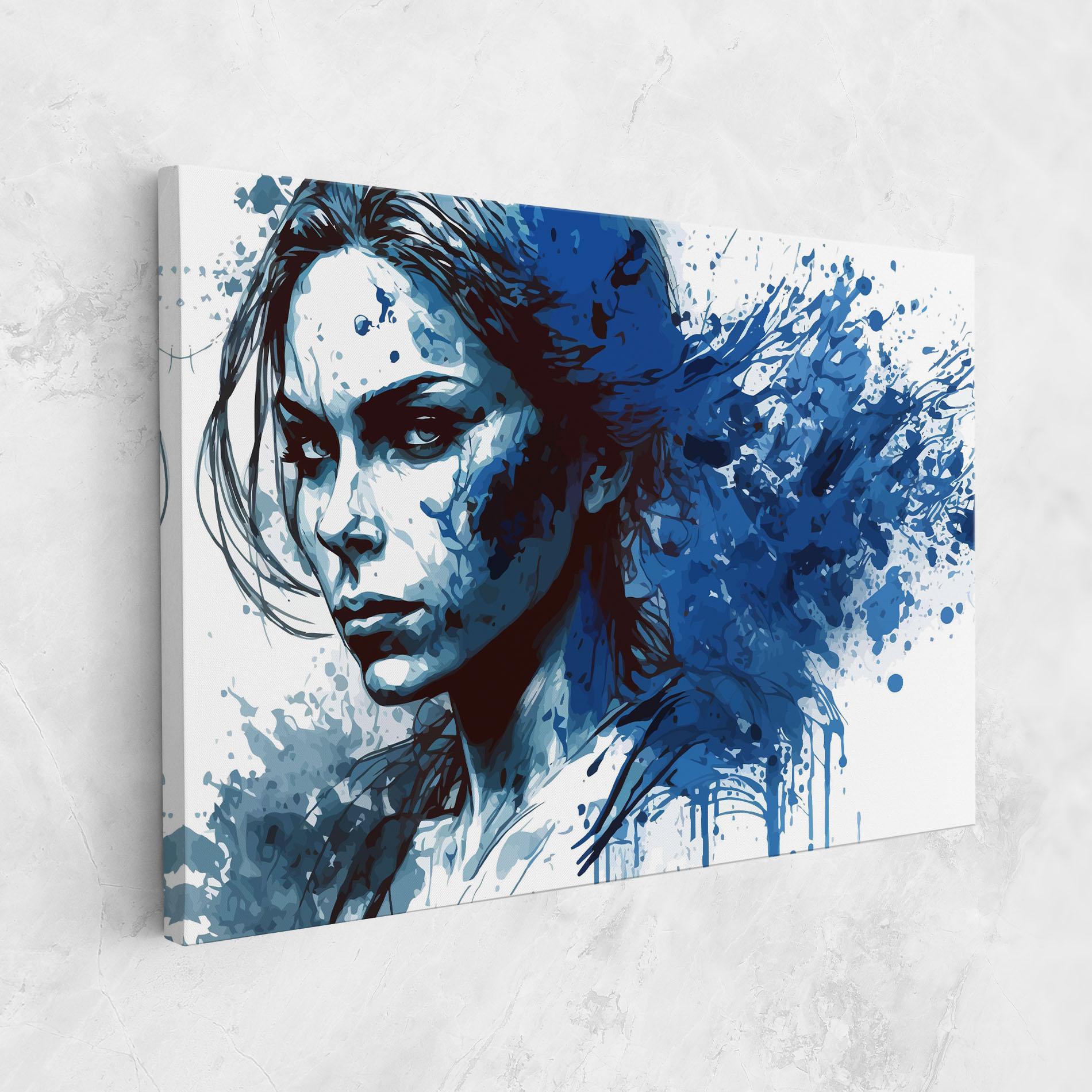 Leinwandbild Portrait Blue Woman mockup 1
