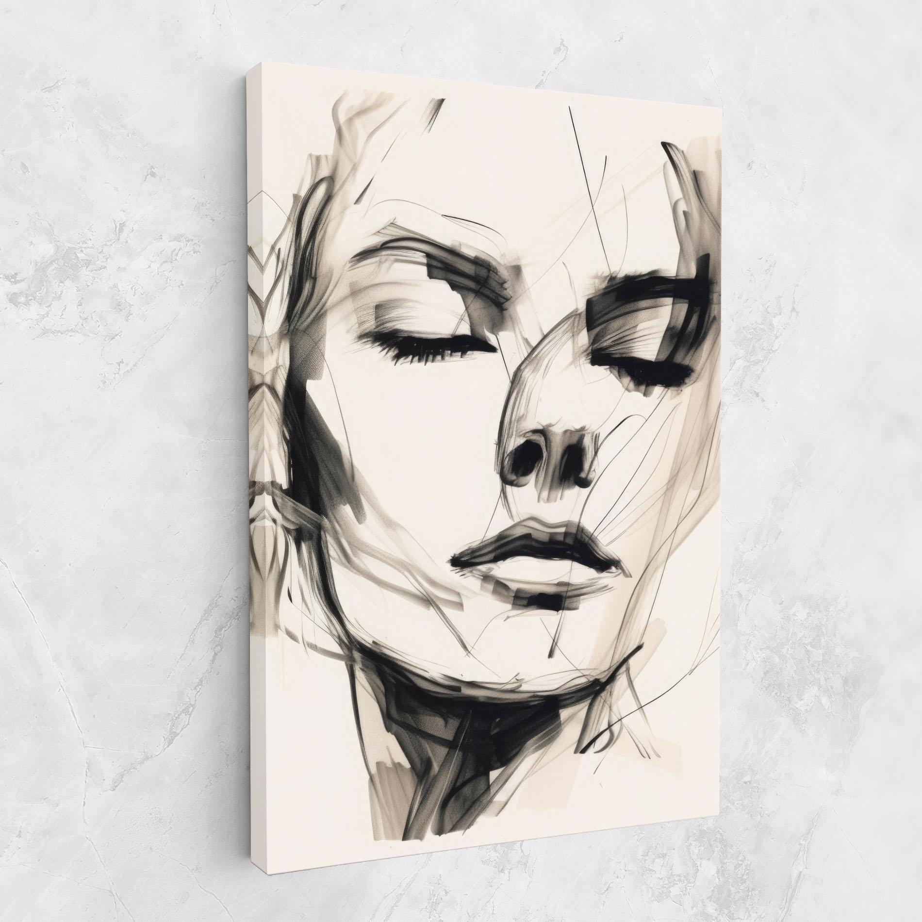 Leinwandbild Continuous Line Woman mockup 1