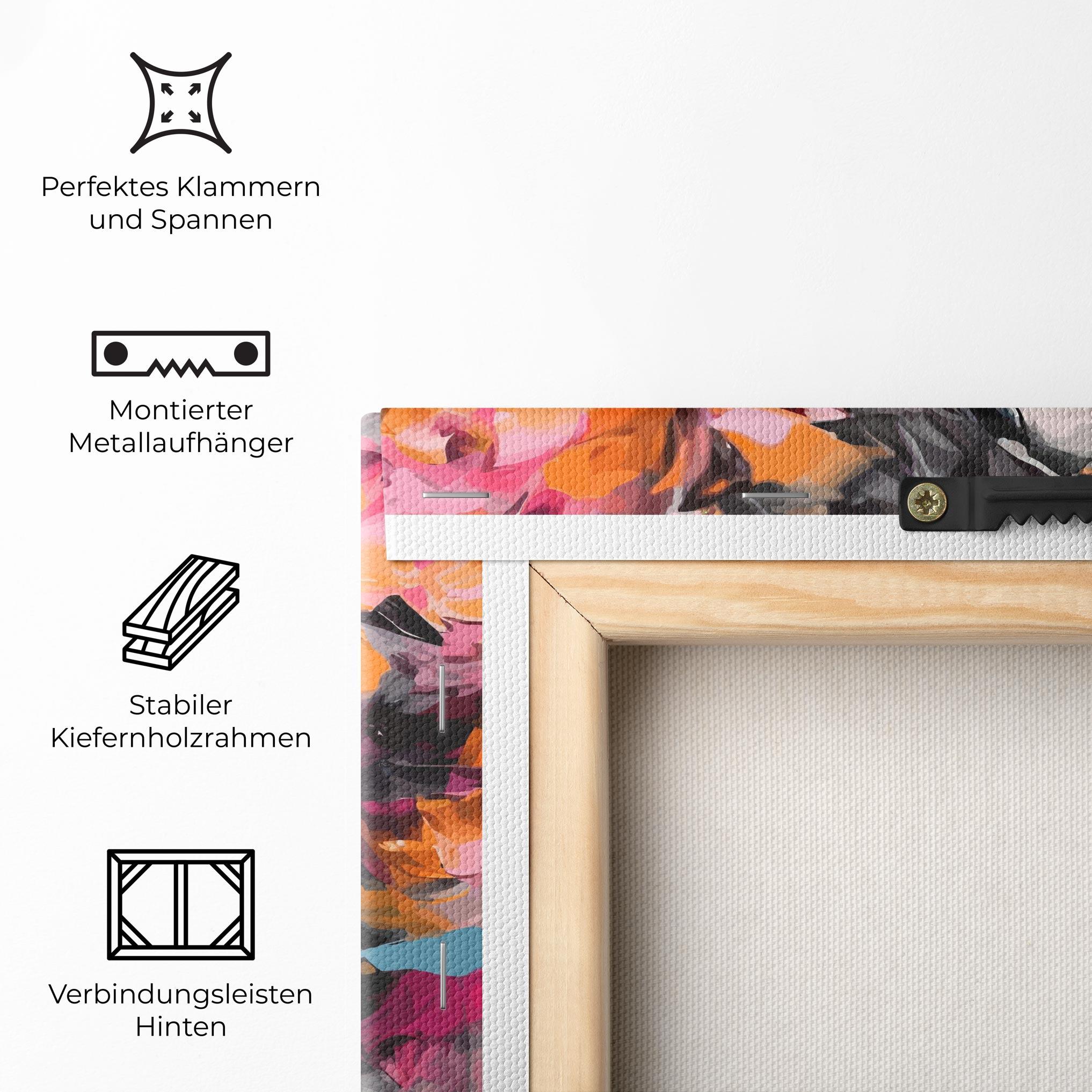 Leinwandbild Colorful Flower Portrait mockup 5