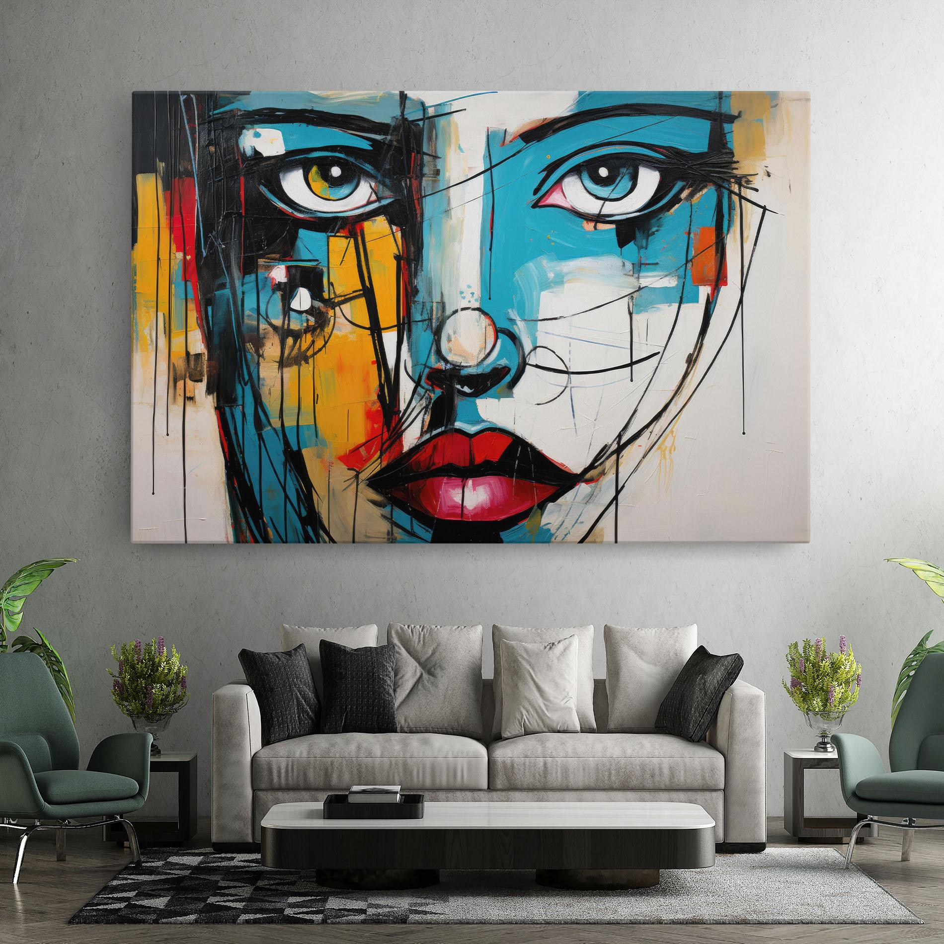 Leinwandbild Abstract Drawing Portret mockup 7