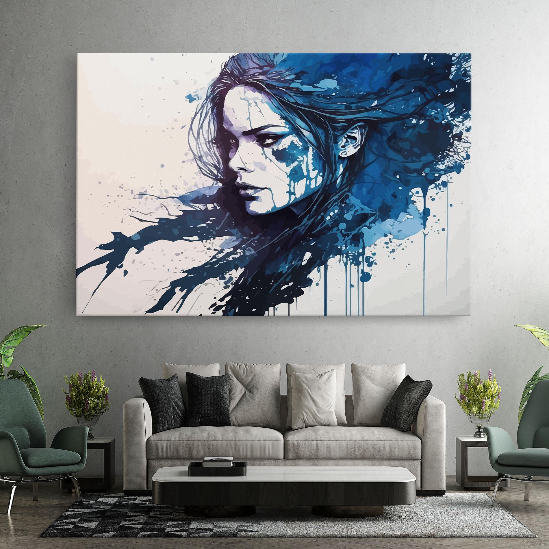 Leinwandbild Blue Hair Portrait mockup 7