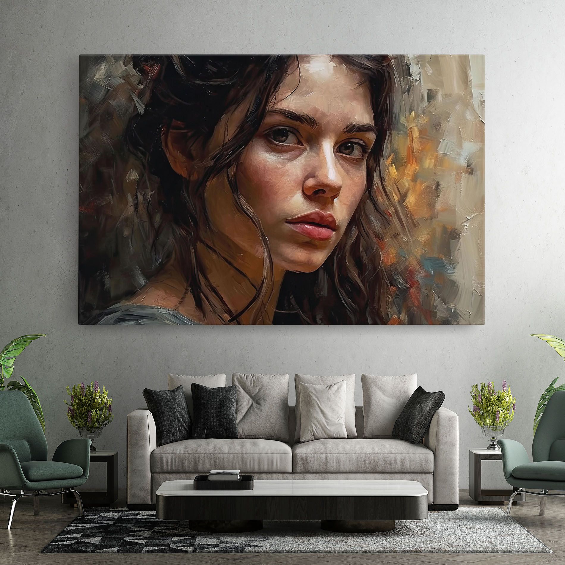 Closeup Impasto Portrait mockup 7