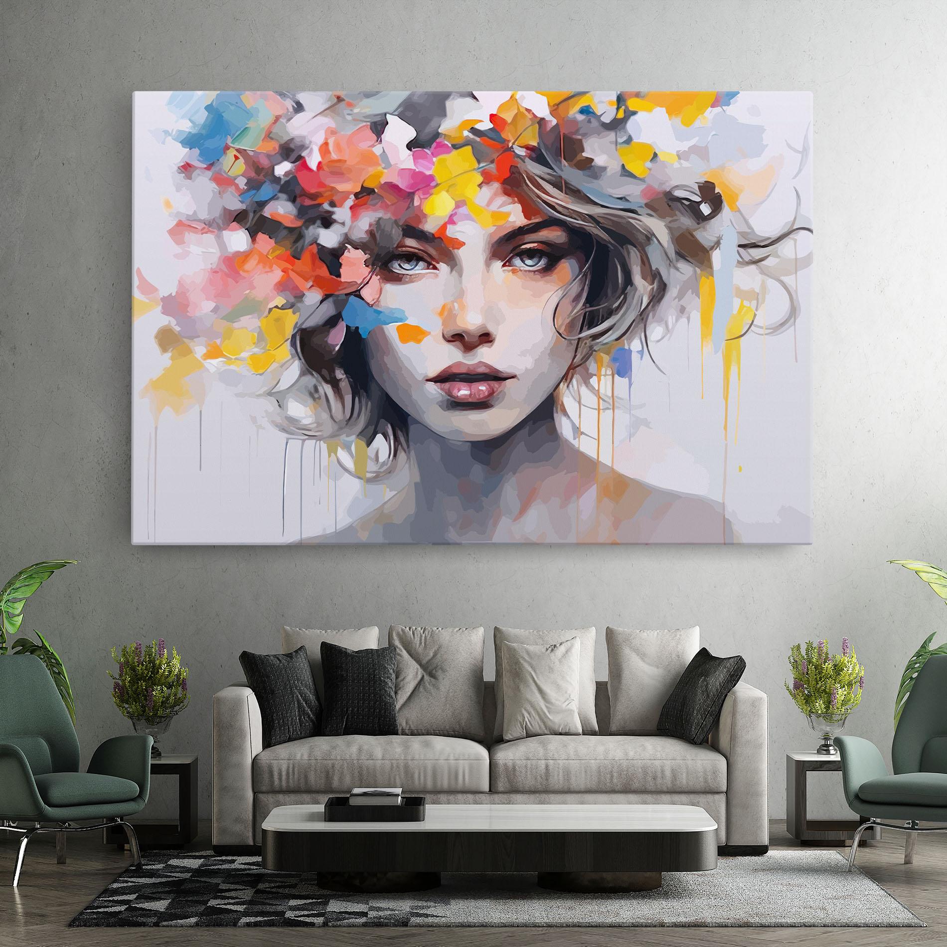 Leinwandbild Colorful Hair Portrait mockup 7