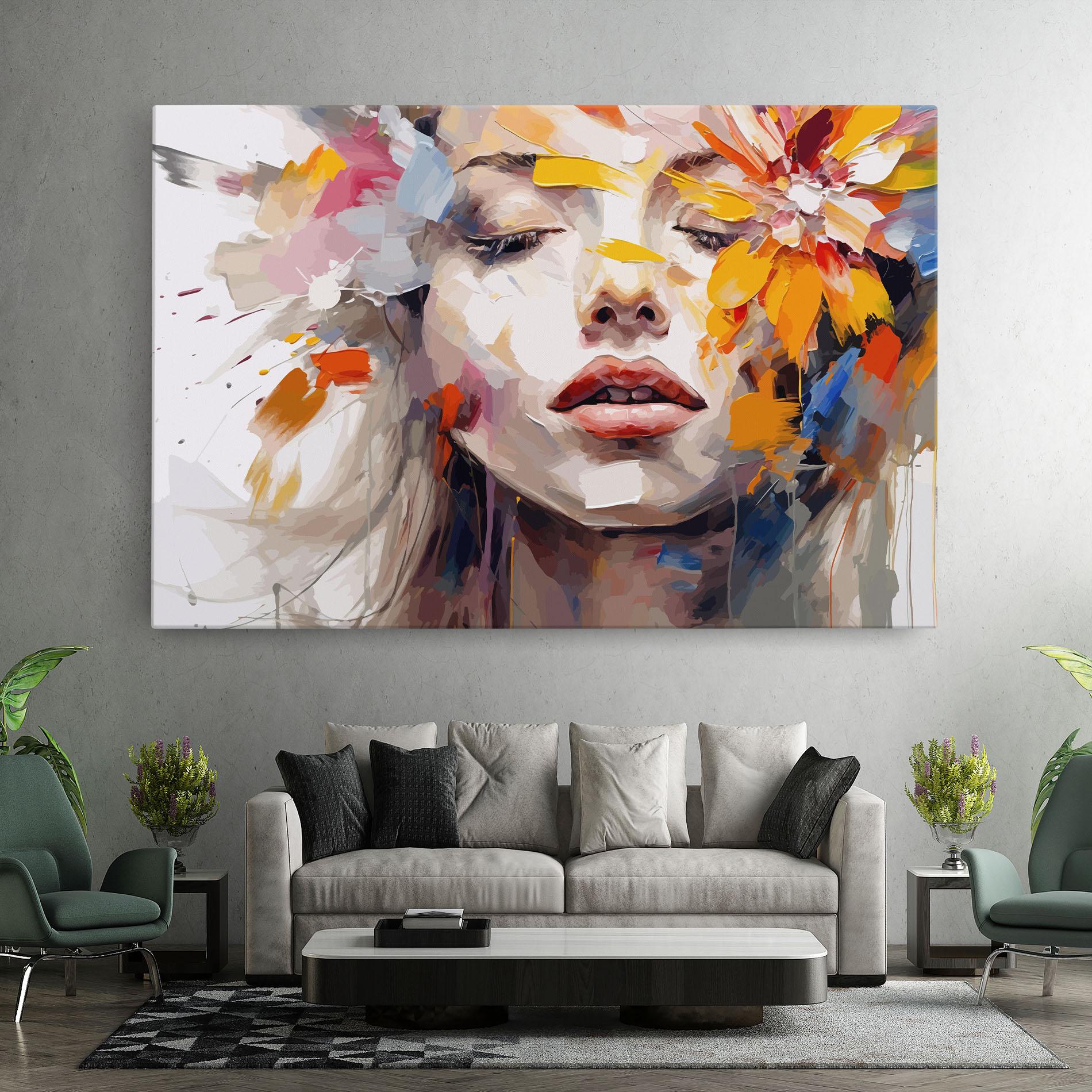 Leinwandbild Oil Flower Portrait mockup 7