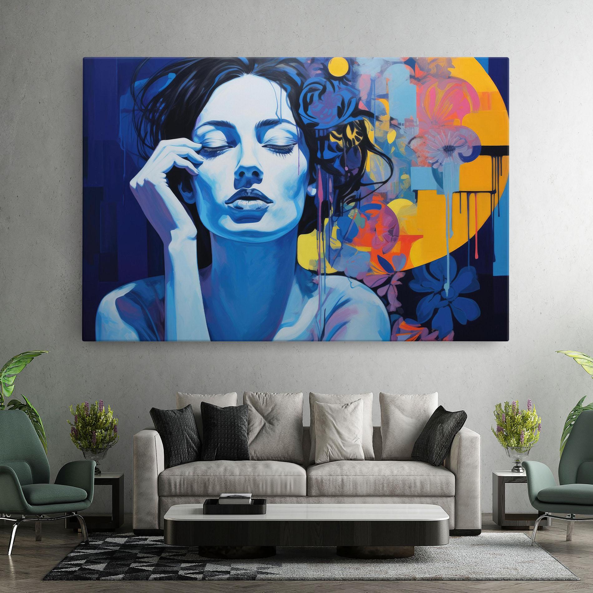 Leinwandbild Photographic Blue Image mockup 7