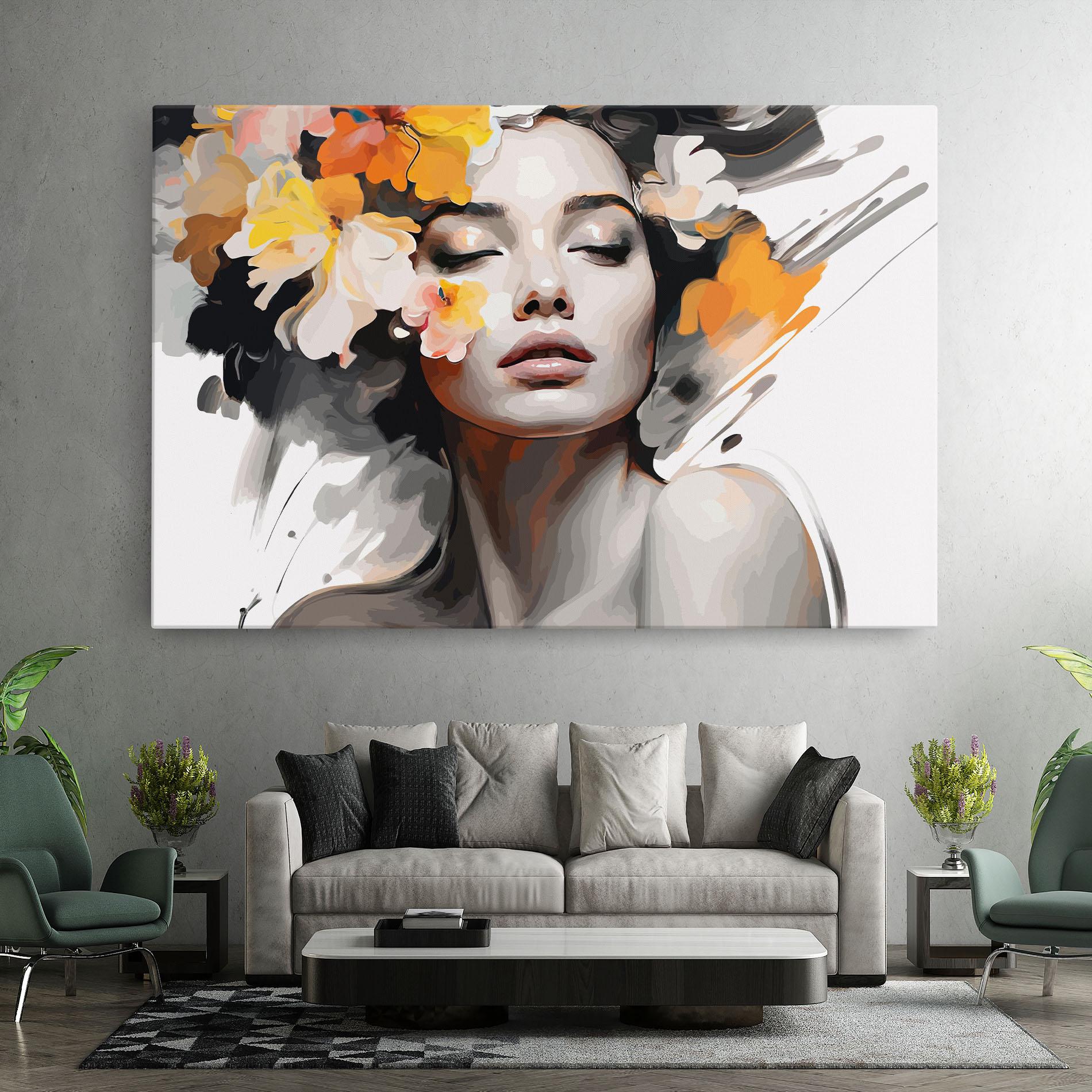 Leinwandbild Yellow Flower Portrait mockup 7