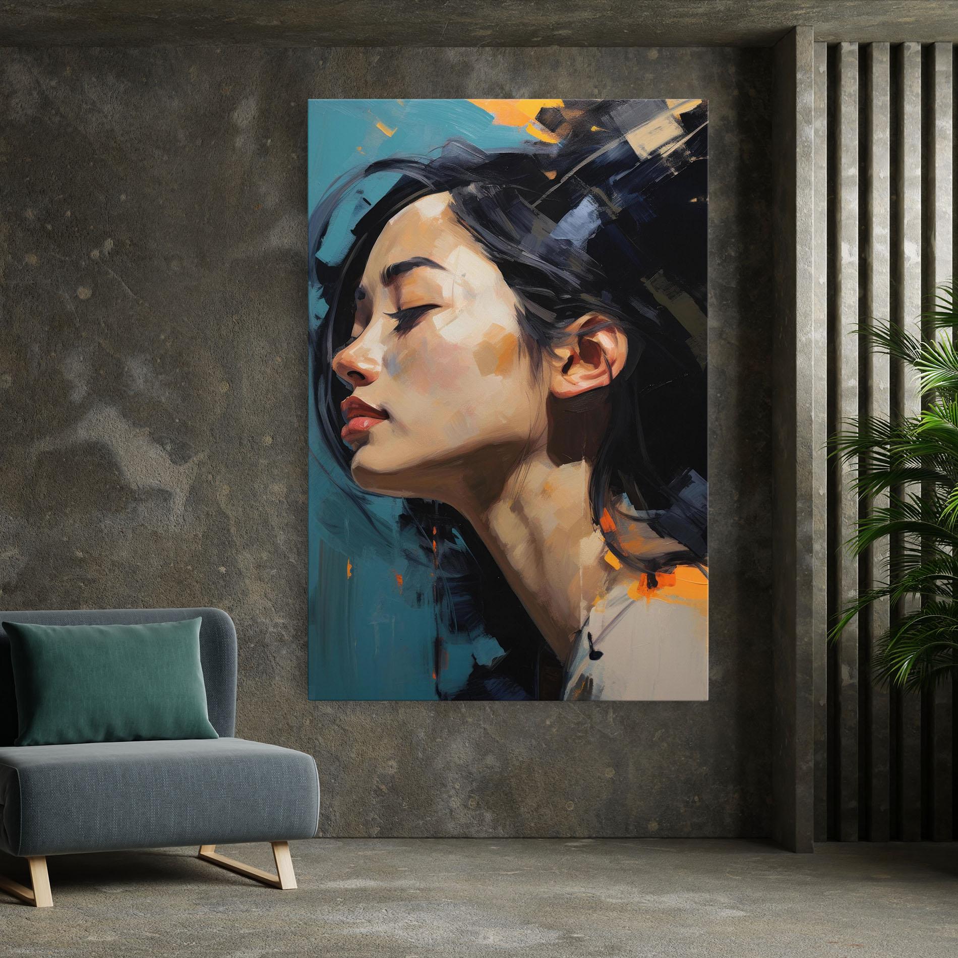 Leinwandbild Acrylic Asian Portrait mockup 7