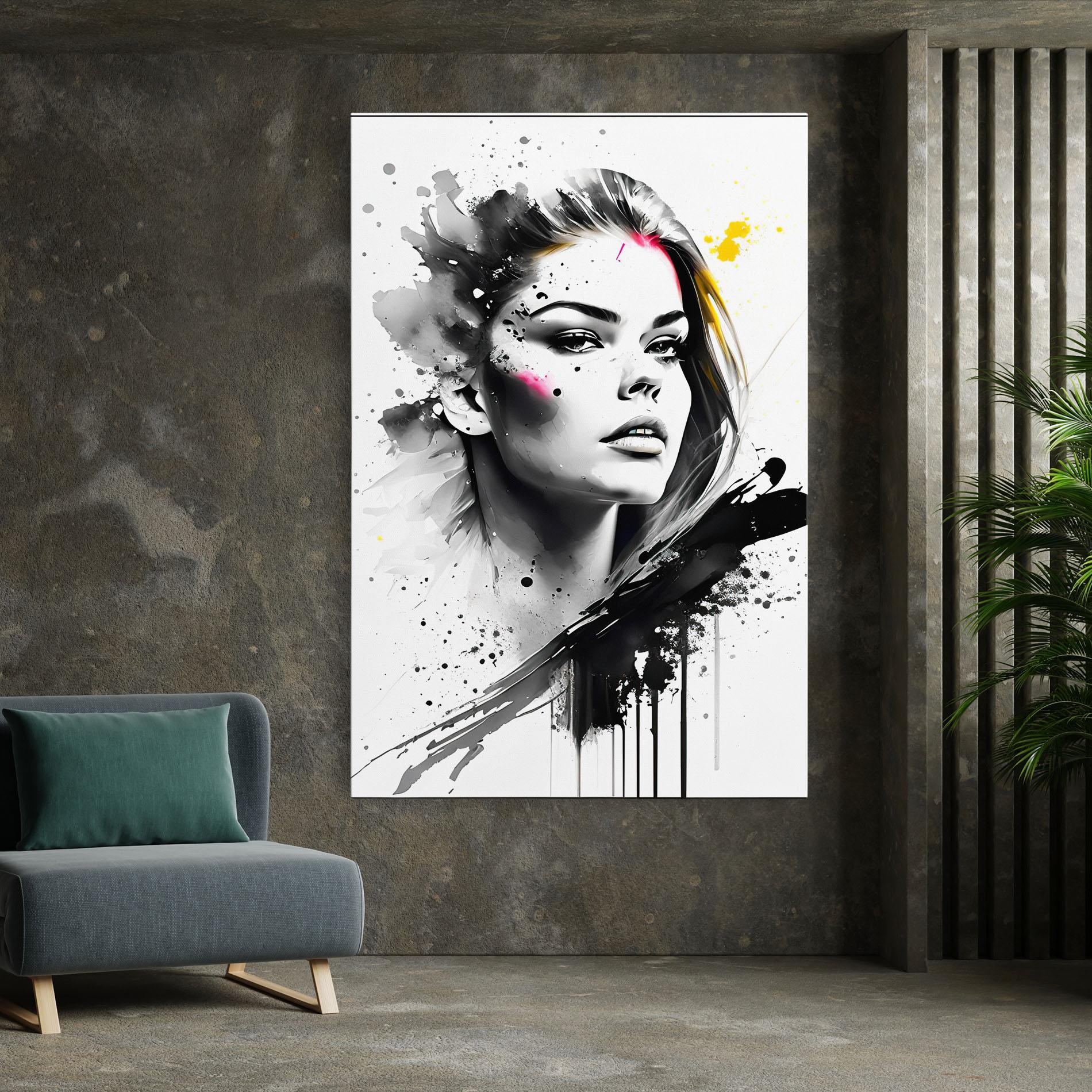 Leinwandbild Ink Splash Portrait mockup 7