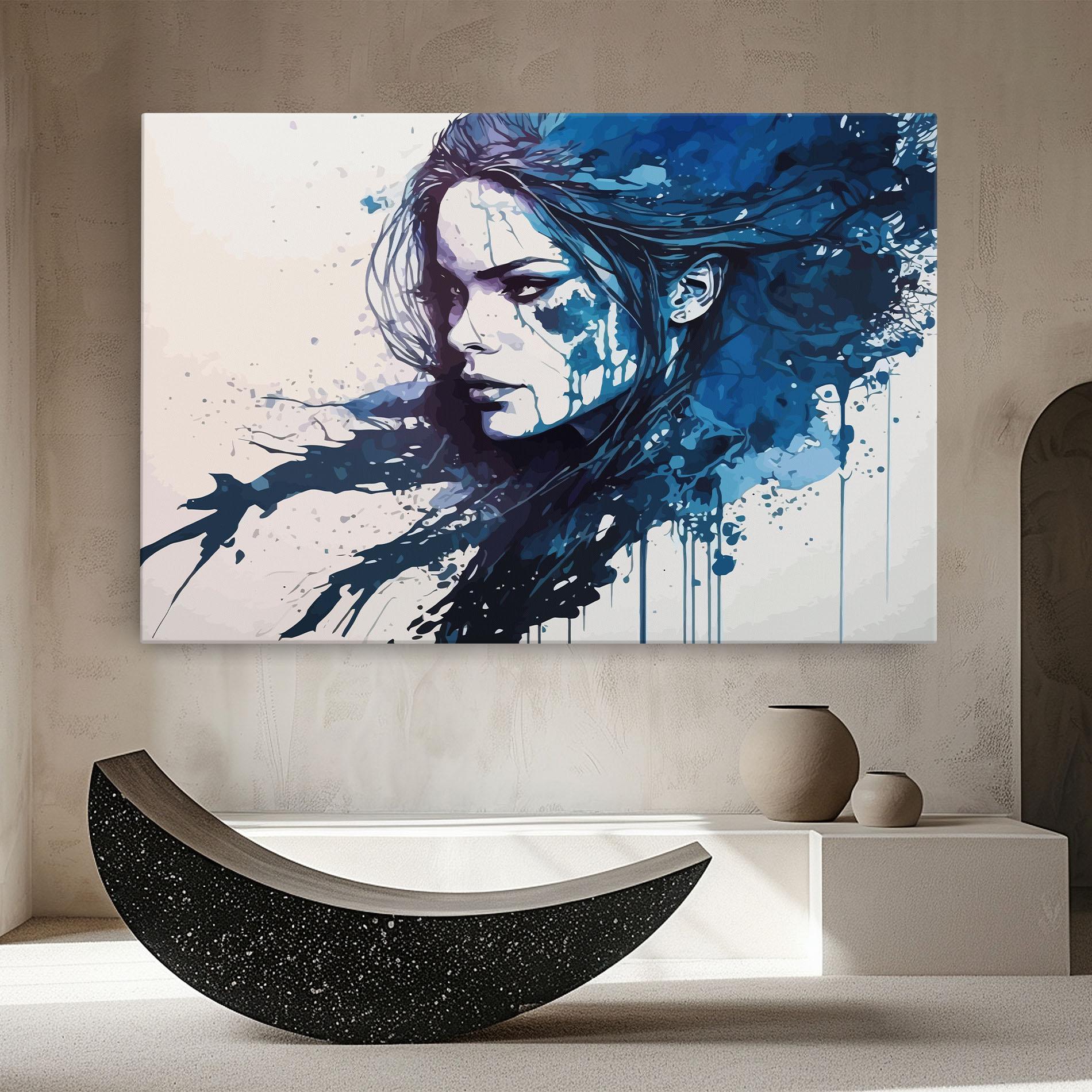 Leinwandbild Blue Hair Portrait mockup 8