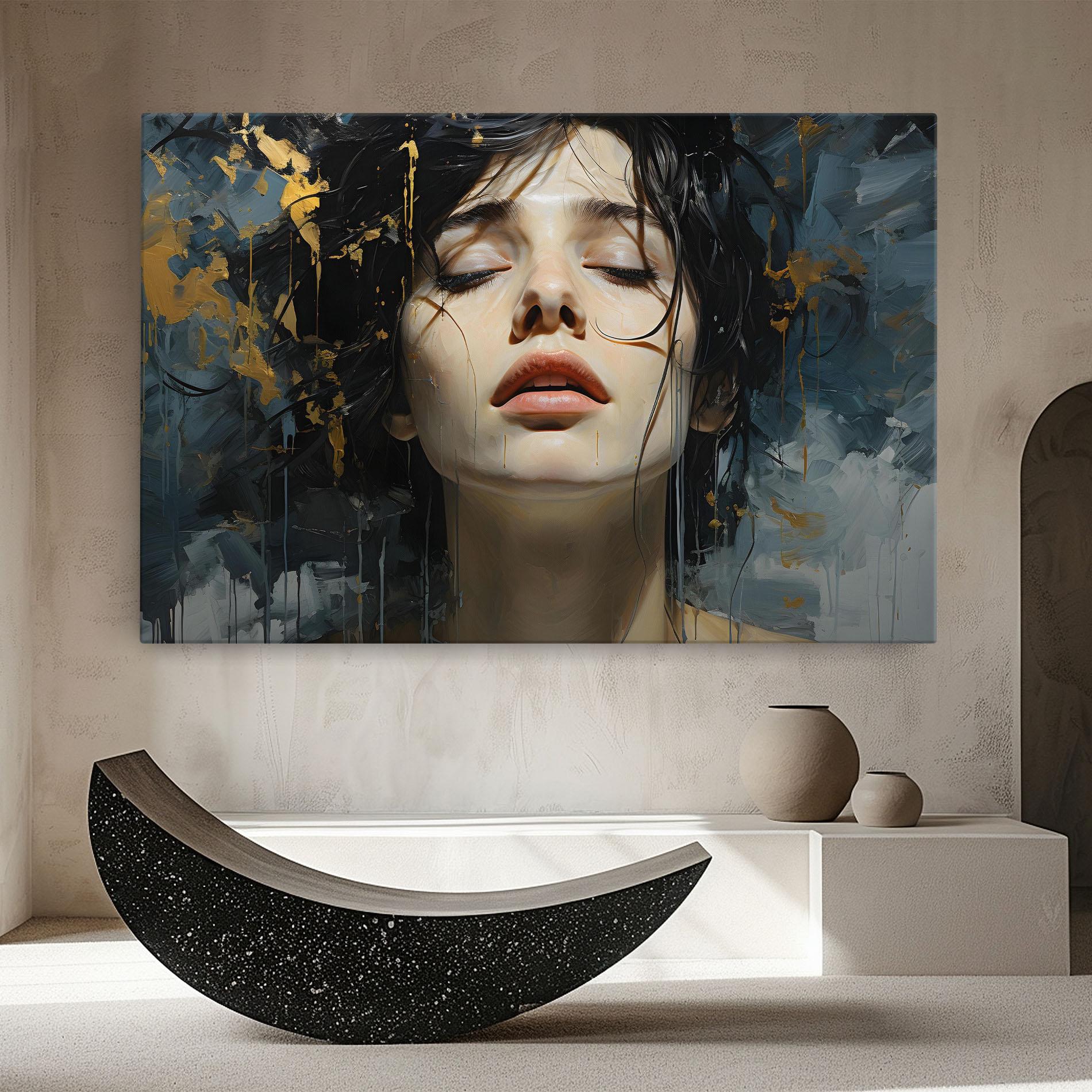 Leinwandbild Closed Eyes Woman mockup 8