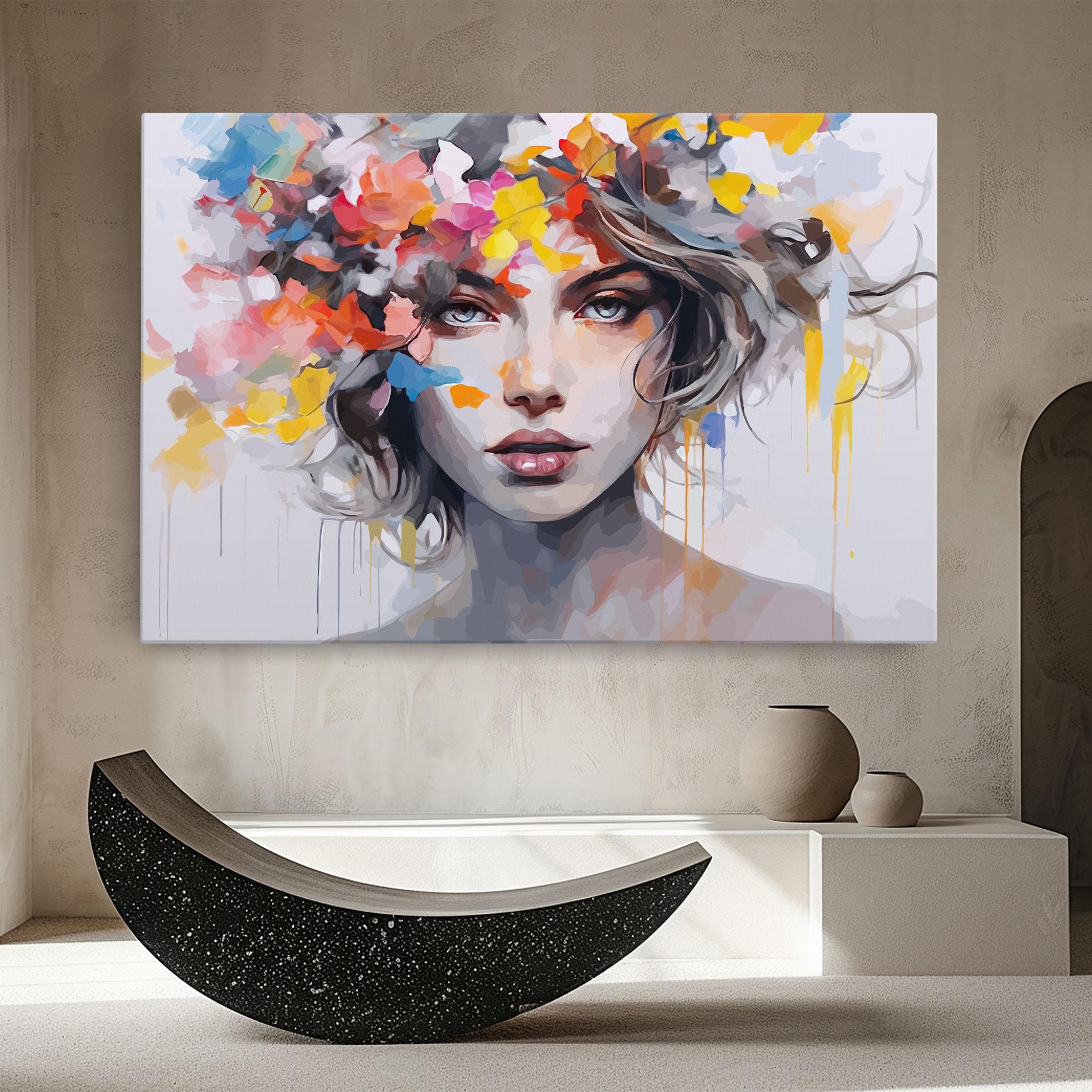 Leinwandbild Colorful Hair Portrait mockup 8