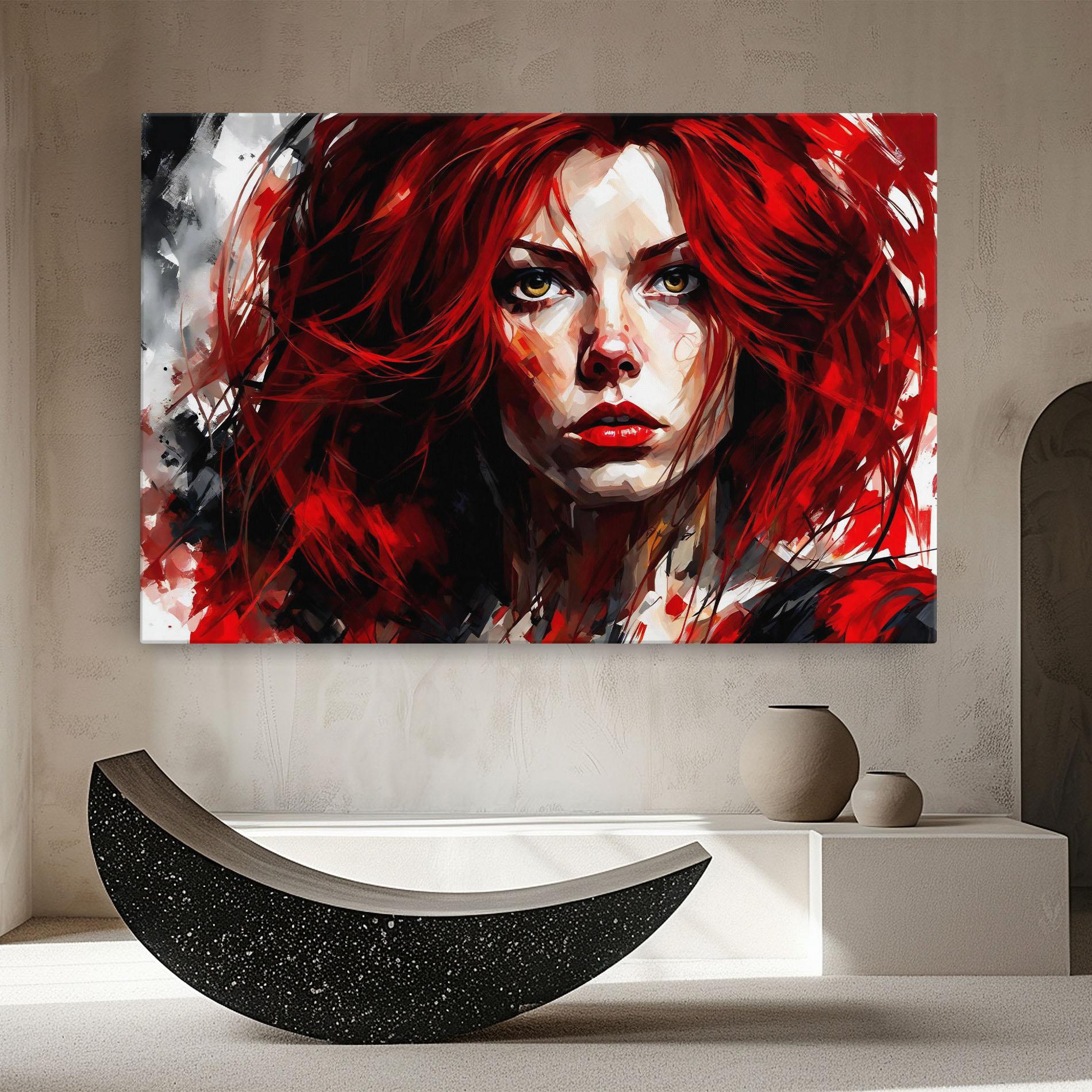 Leinwandbild Red Hair Smoky Eyes mockup 8