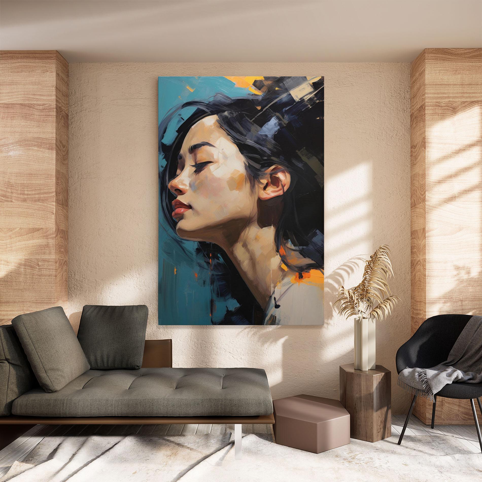Leinwandbild Acrylic Asian Portrait mockup 8