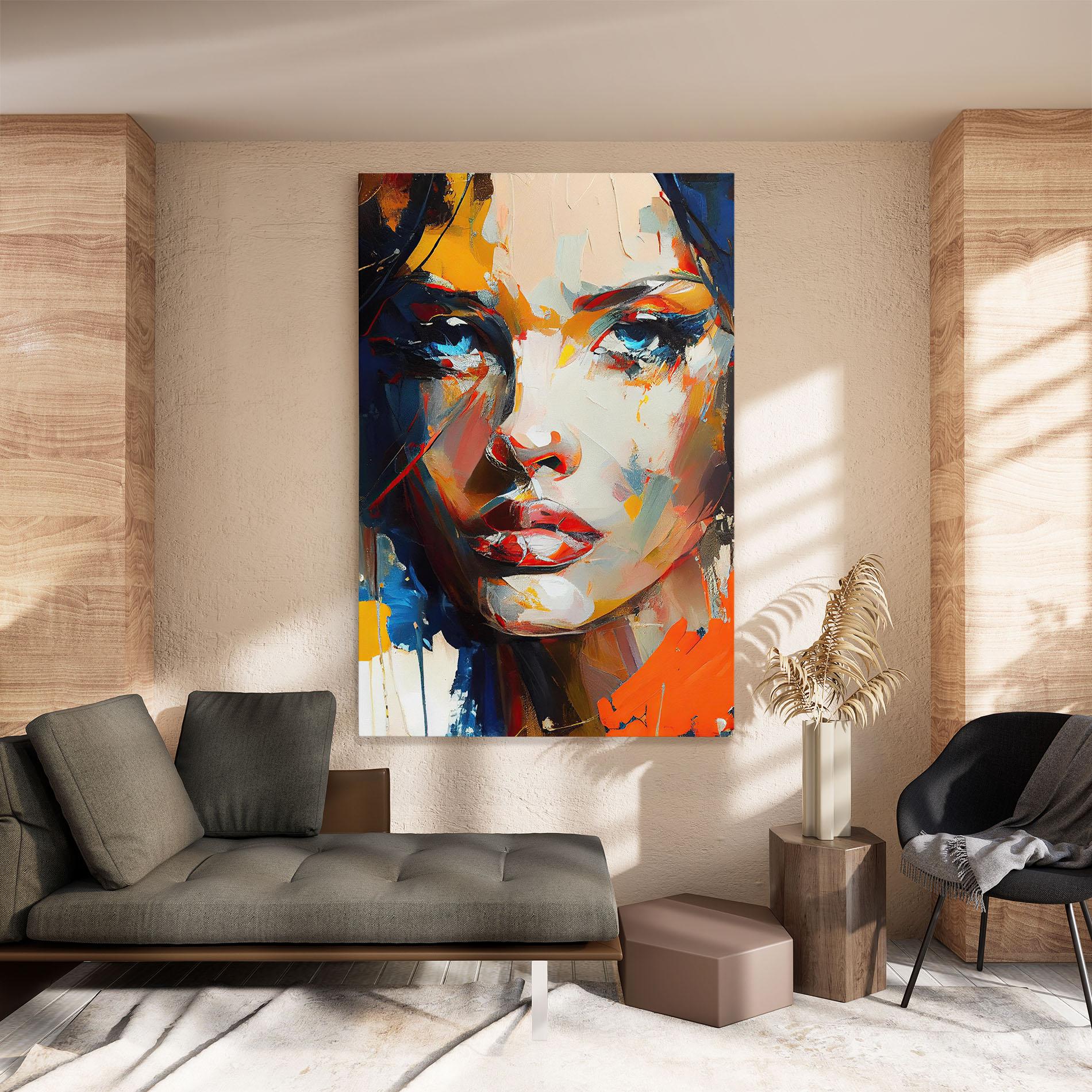 Leinwandbild Beautiful Brunette Woman mockup 8