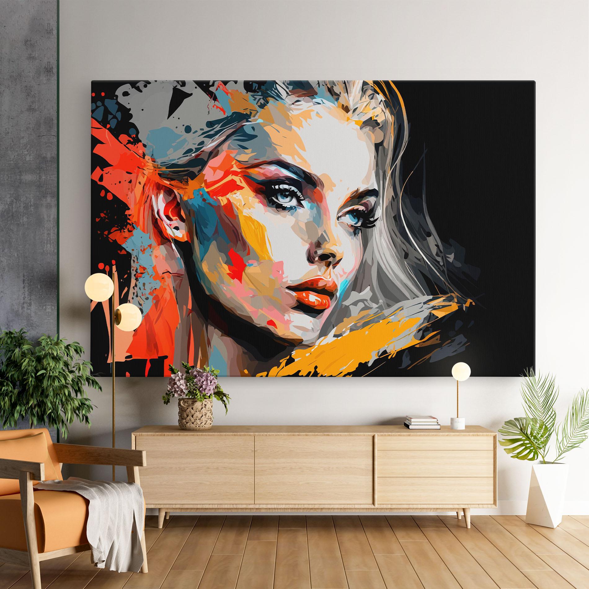 Leinwandbild Blue Eye Face mockup 9