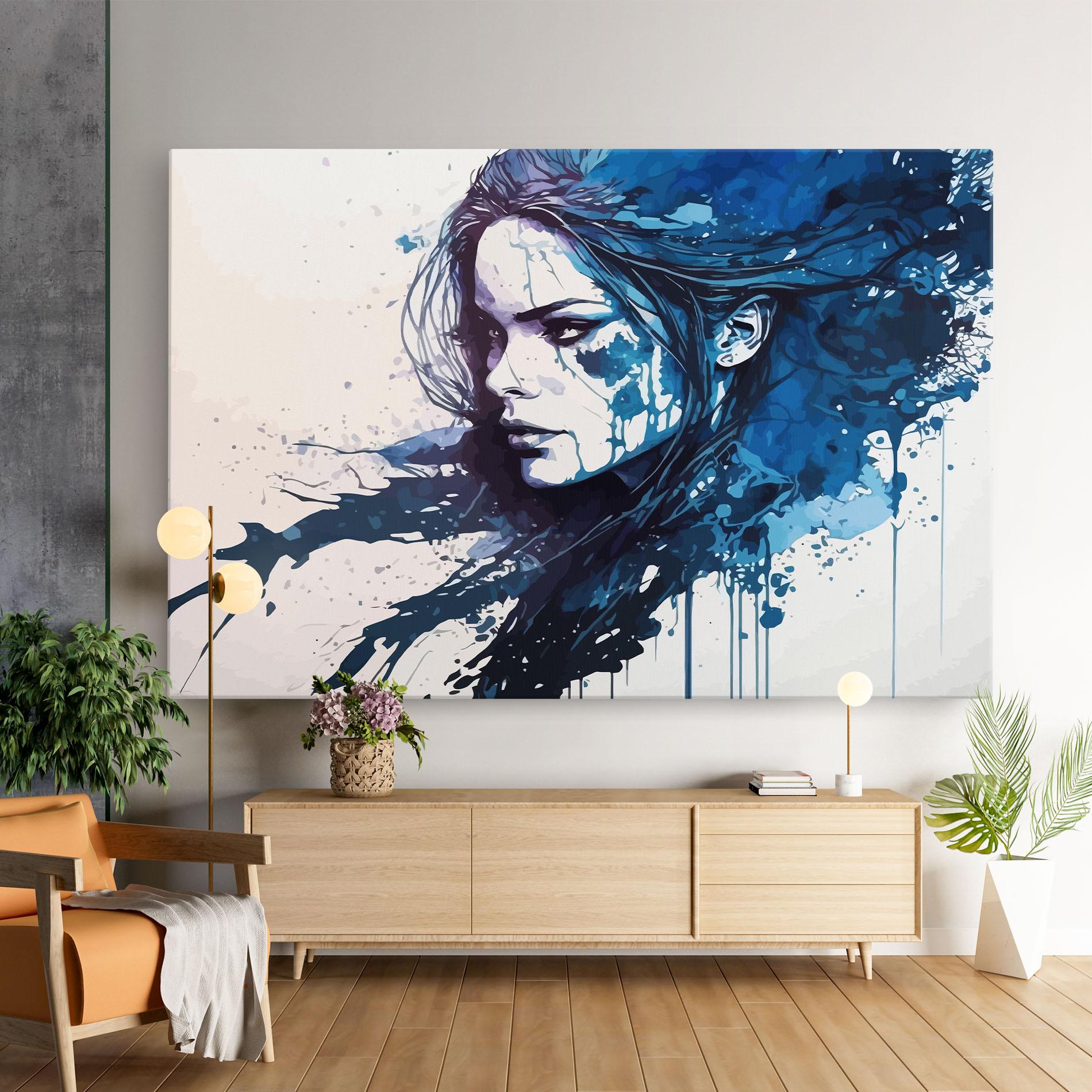 Leinwandbild Blue Hair Portrait mockup 9