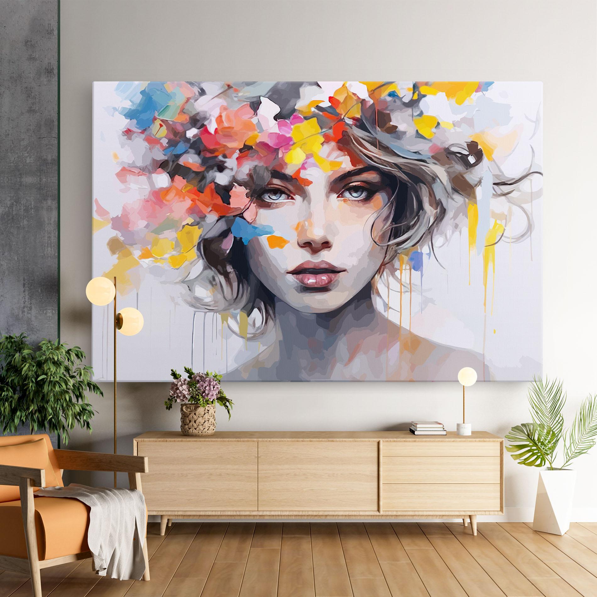 Leinwandbild Colorful Hair Portrait mockup 9