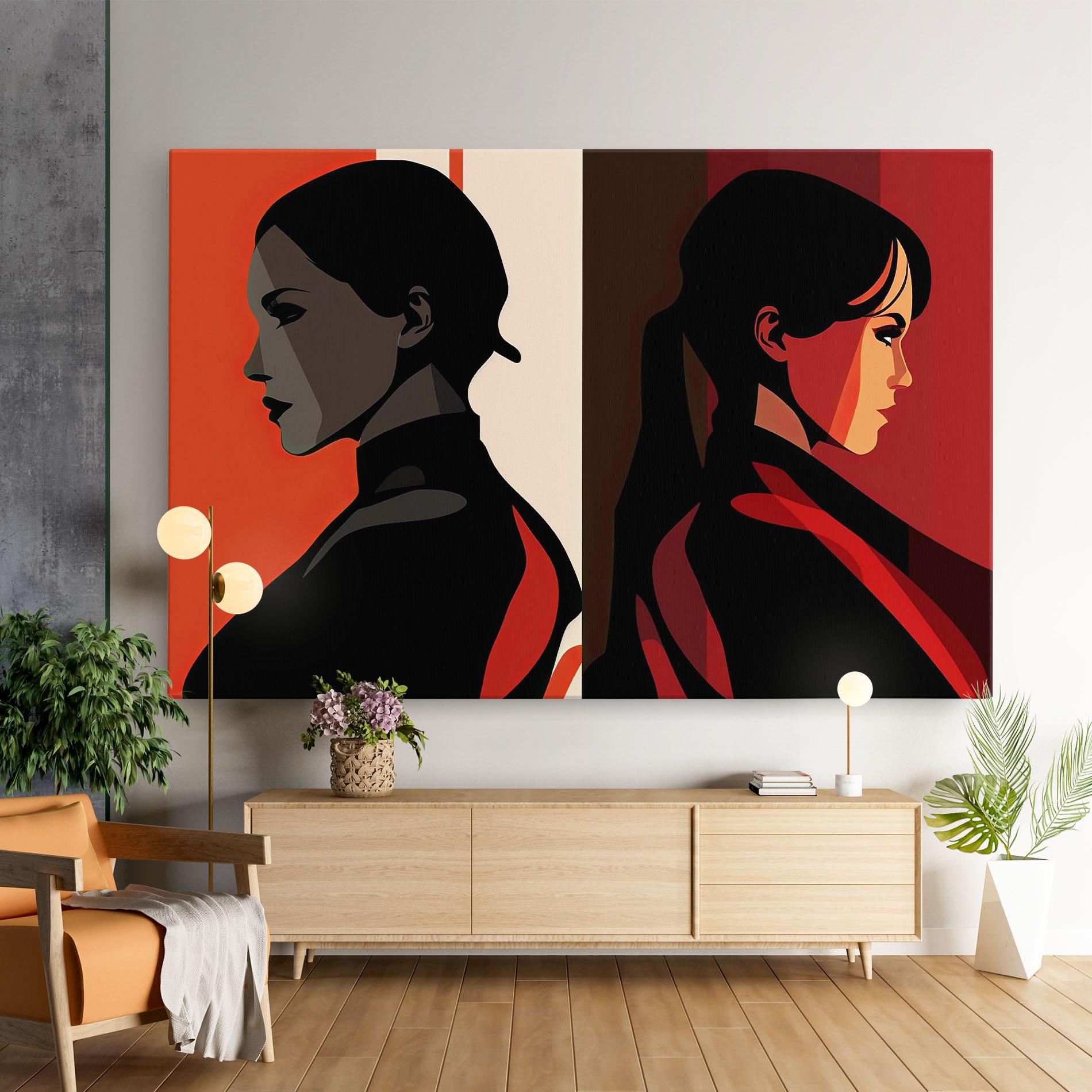 Leinwandbild Graphical Portrait mockup 9