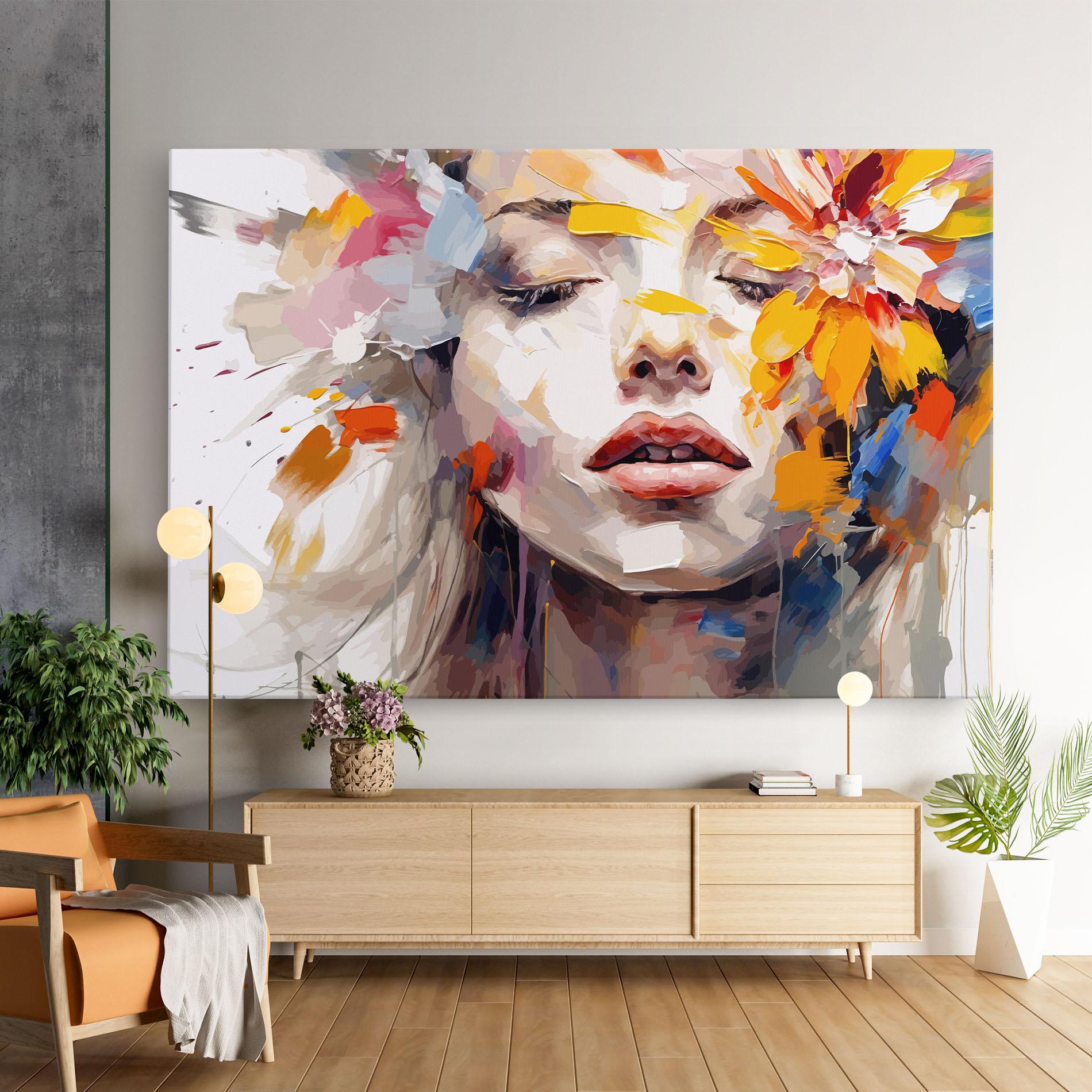 Leinwandbild Oil Flower Portrait mockup 9