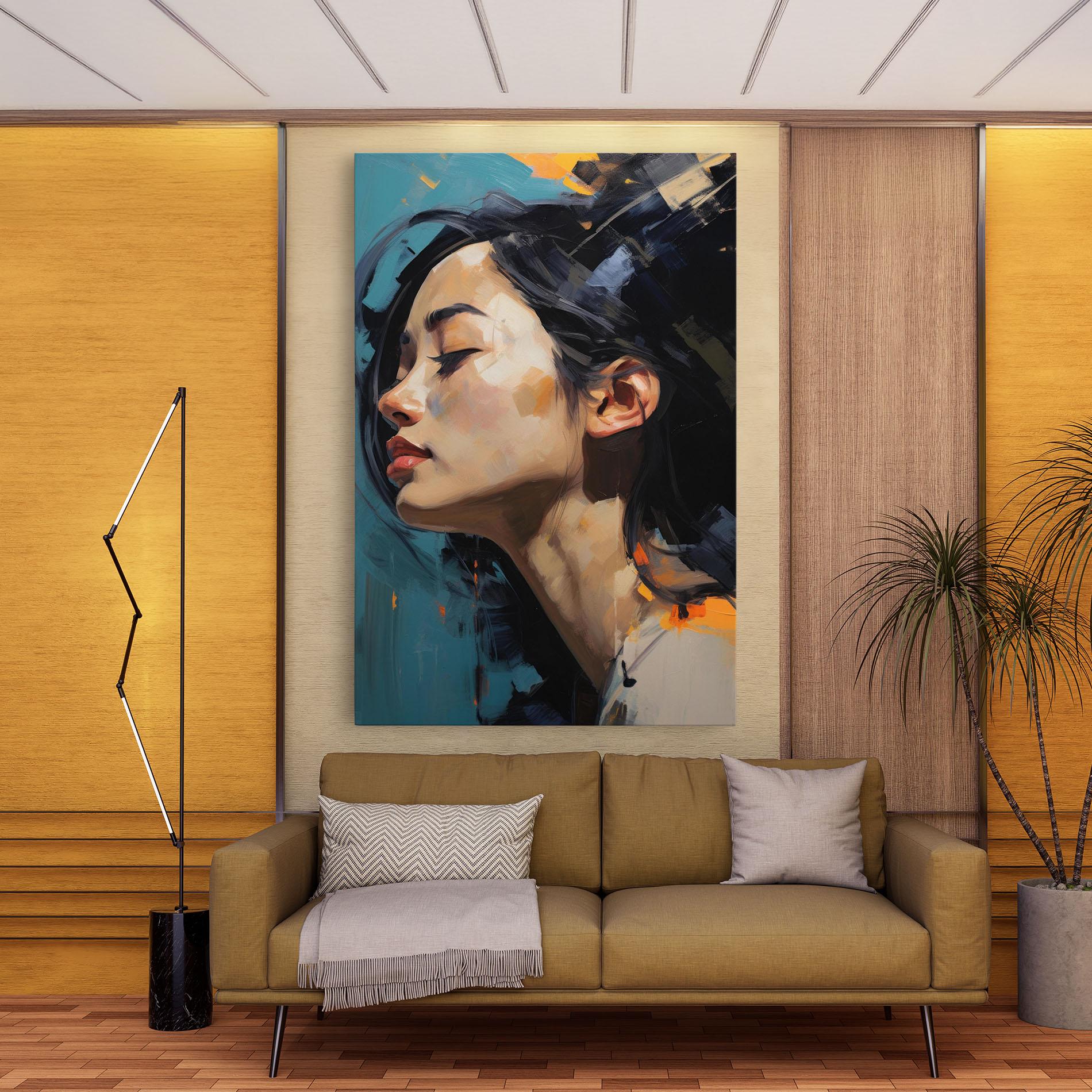 Leinwandbild Acrylic Asian Portrait mockup 9