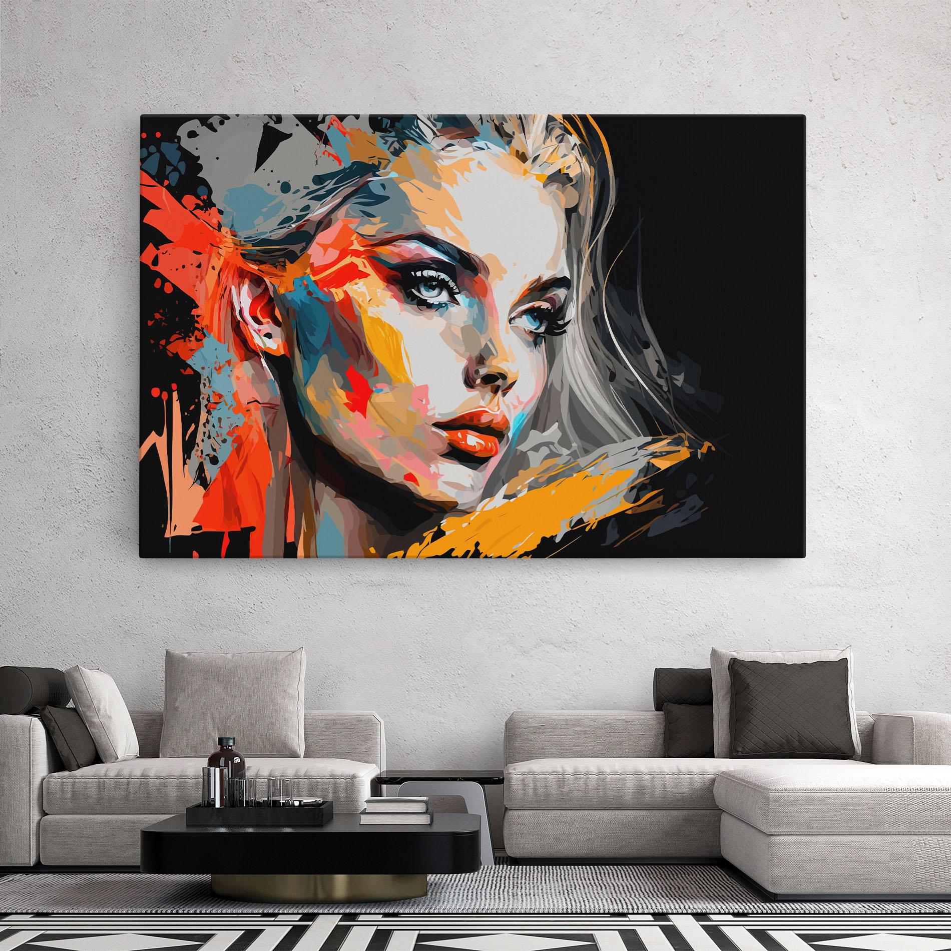 Leinwandbild Blue Eye Face mockup 2