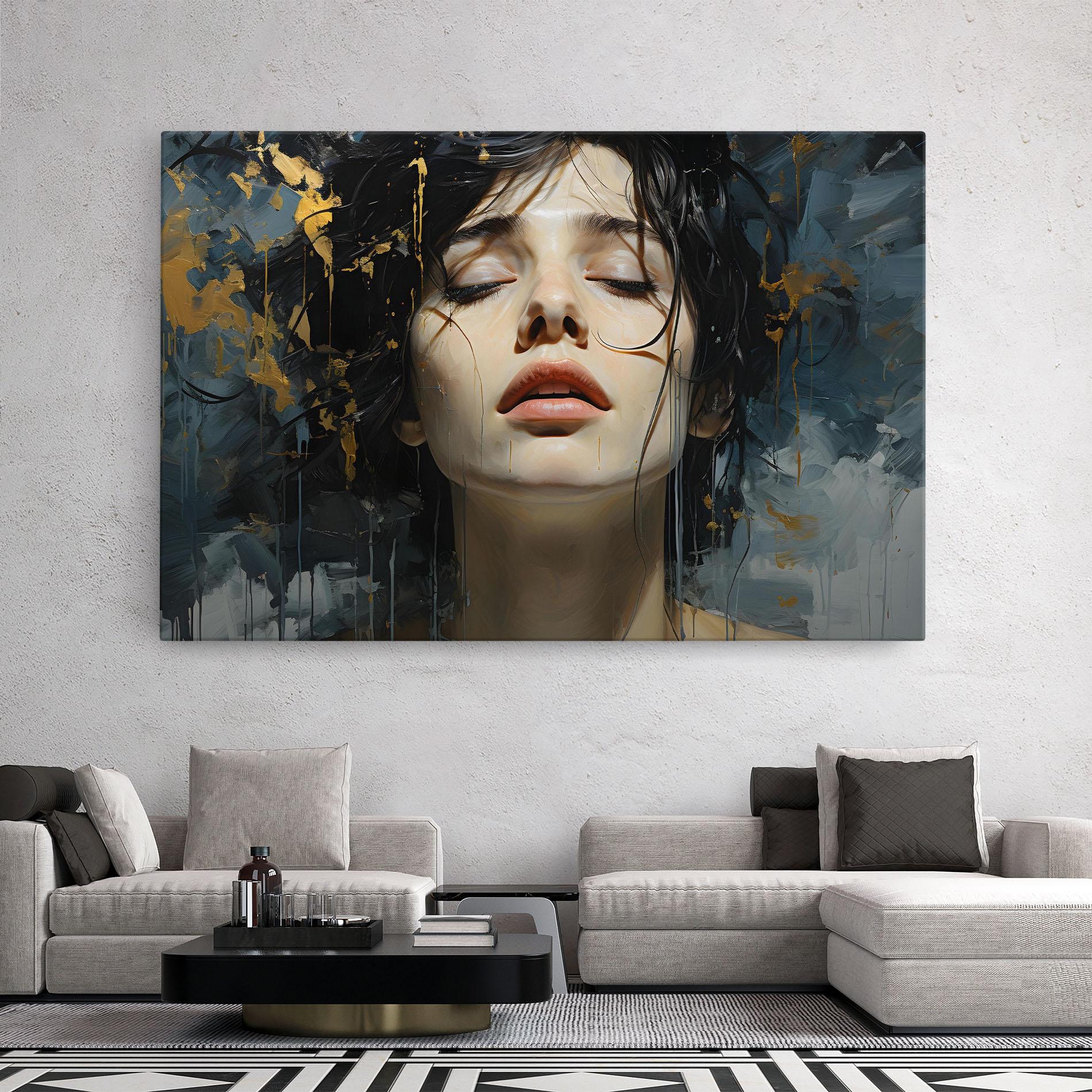 Leinwandbild Closed Eyes Woman mockup 2