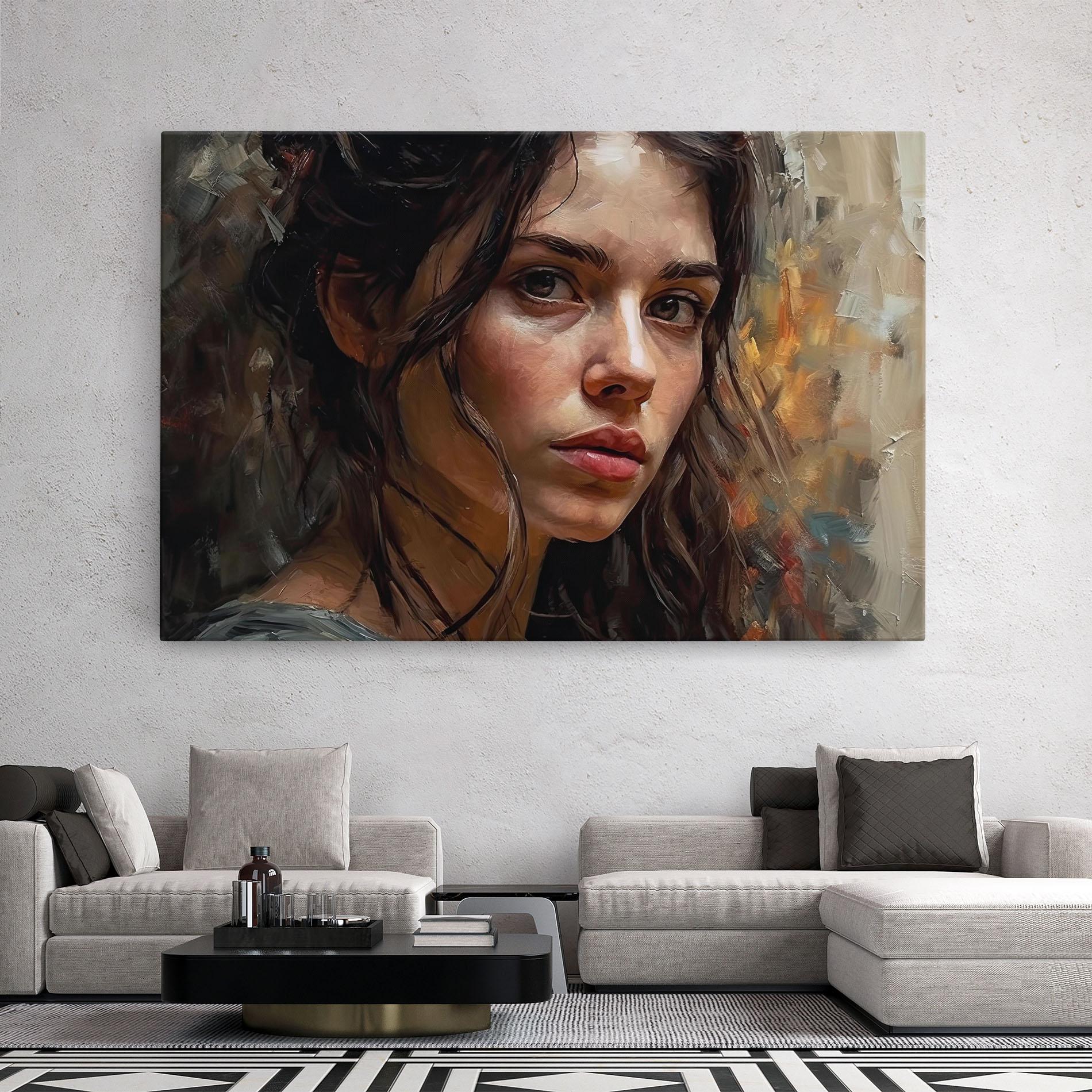 Leinwandbild Closeup Impasto Portrait mockup 2