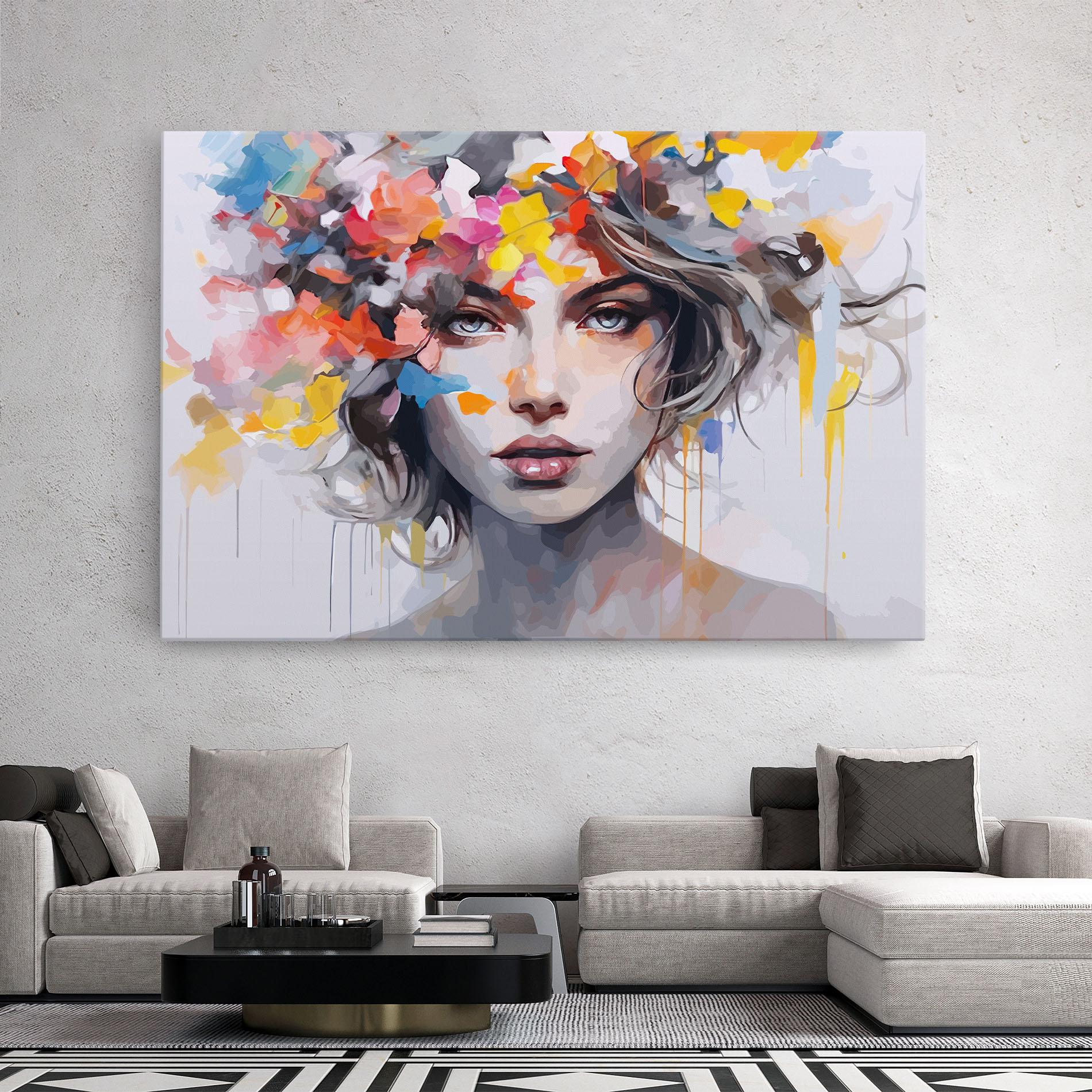 Leinwandbild Colorful Hair Portrait mockup 2