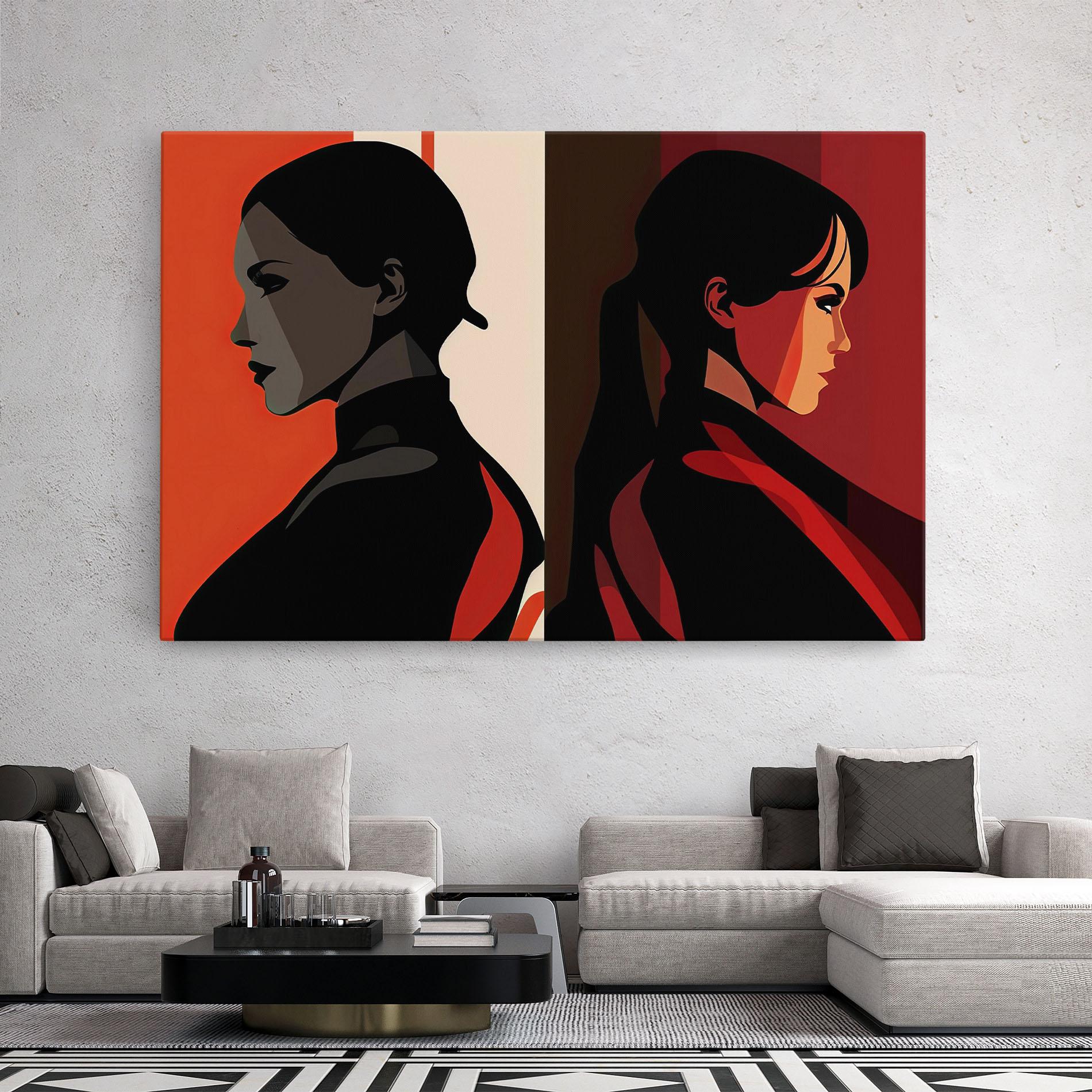 Leinwandbild Graphical Portrait mockup 2