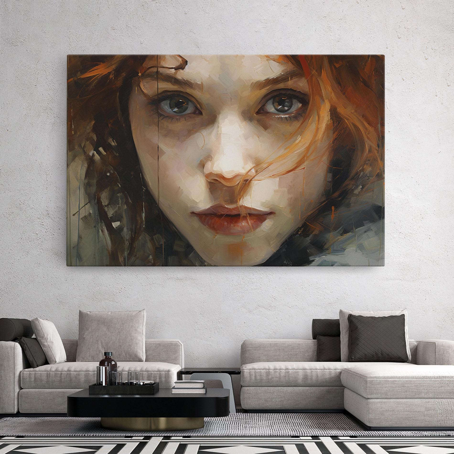 Leinwandbild Portrait Oil Painting mockup 2