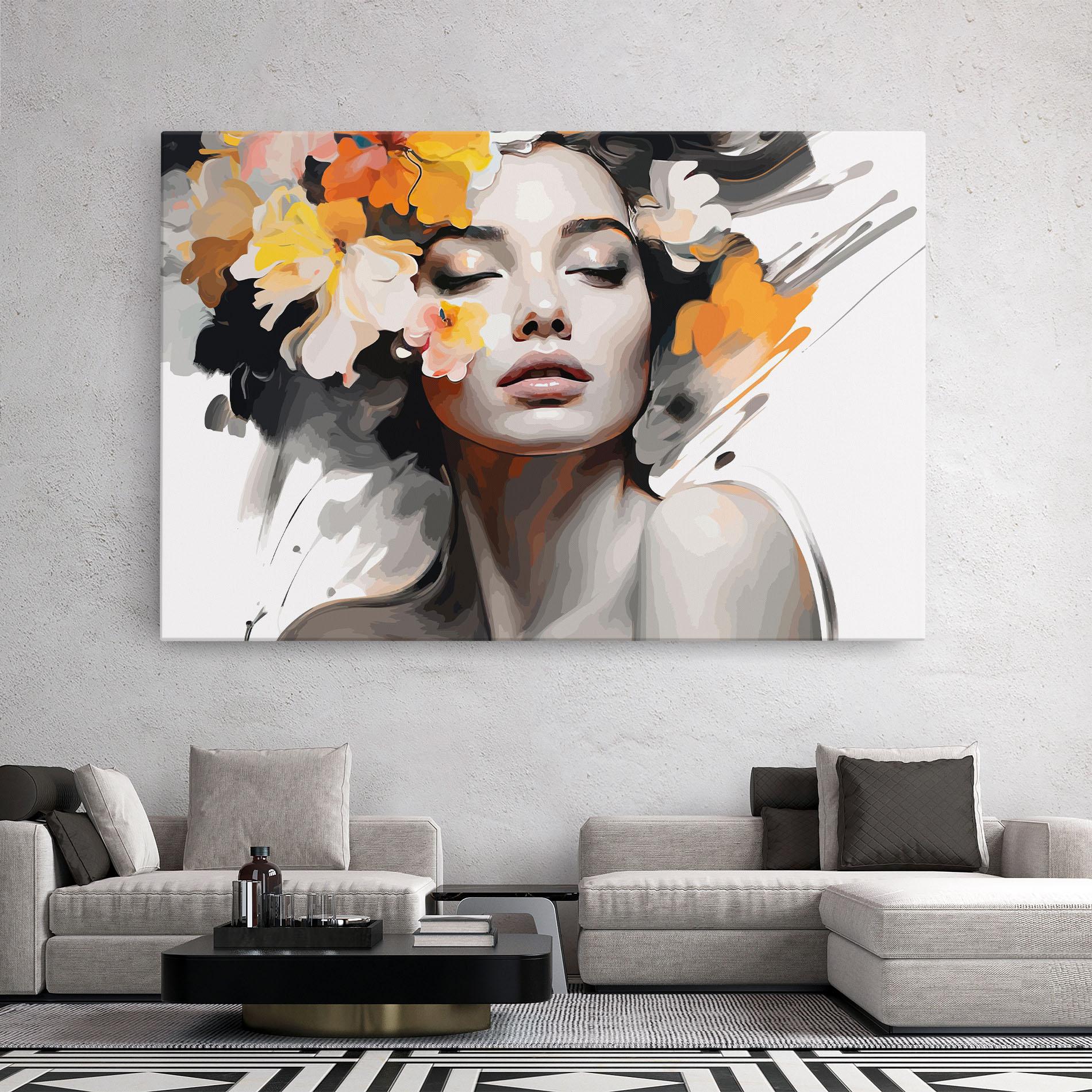Leinwandbild Yellow Flower Portrait mockup 2