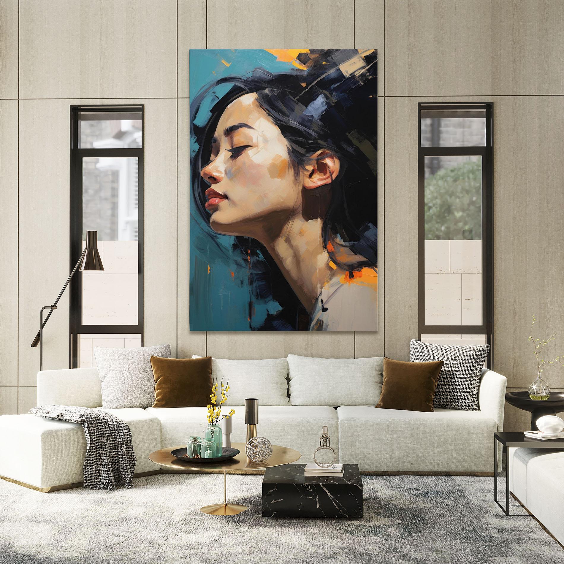 Leinwandbild Acrylic Asian Portrait mockup 2