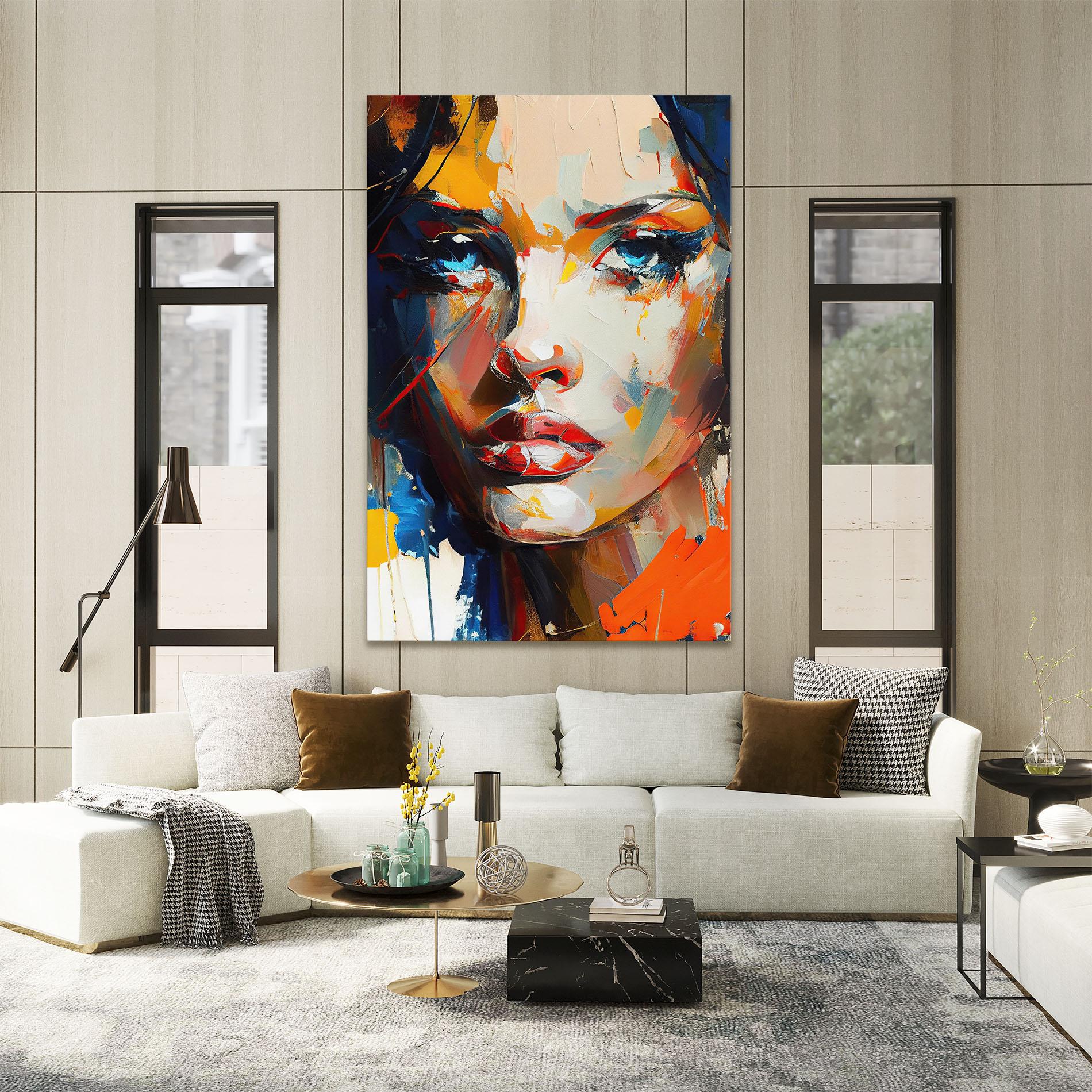 Leinwandbild Beautiful Brunette Woman mockup 2