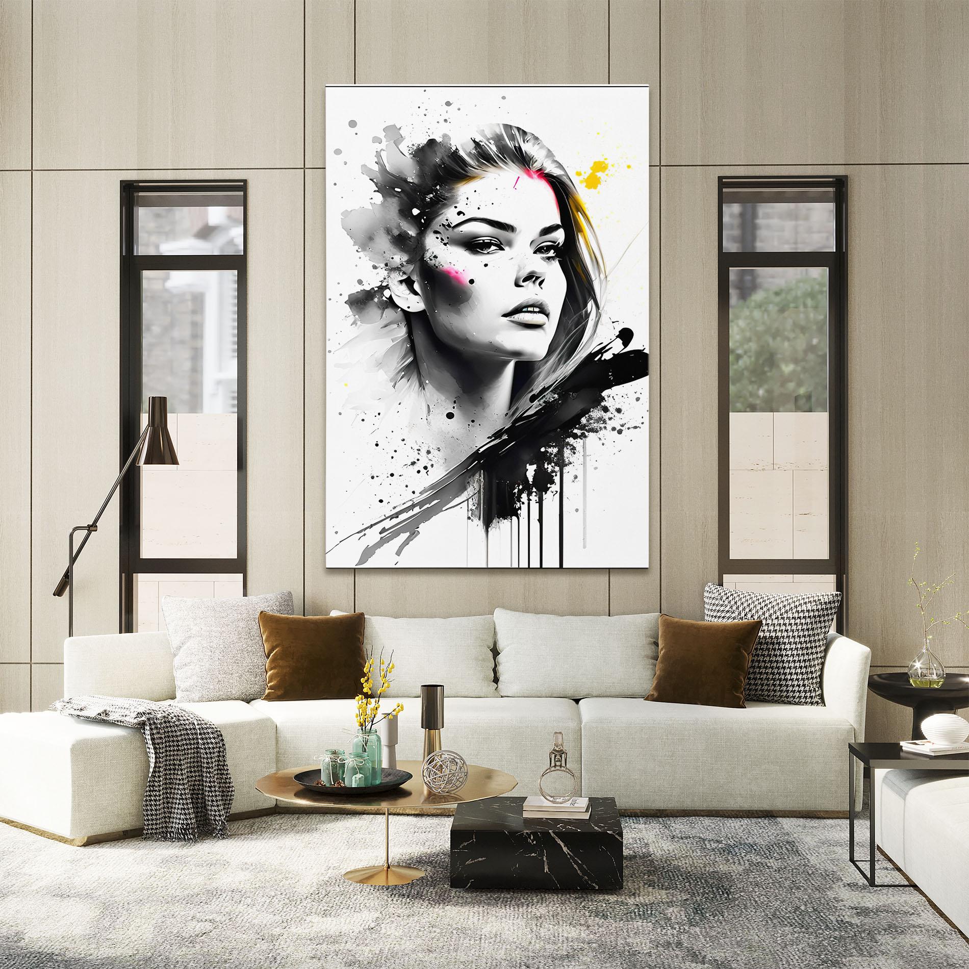 Leinwandbild Ink Splash Portrait mockup 2