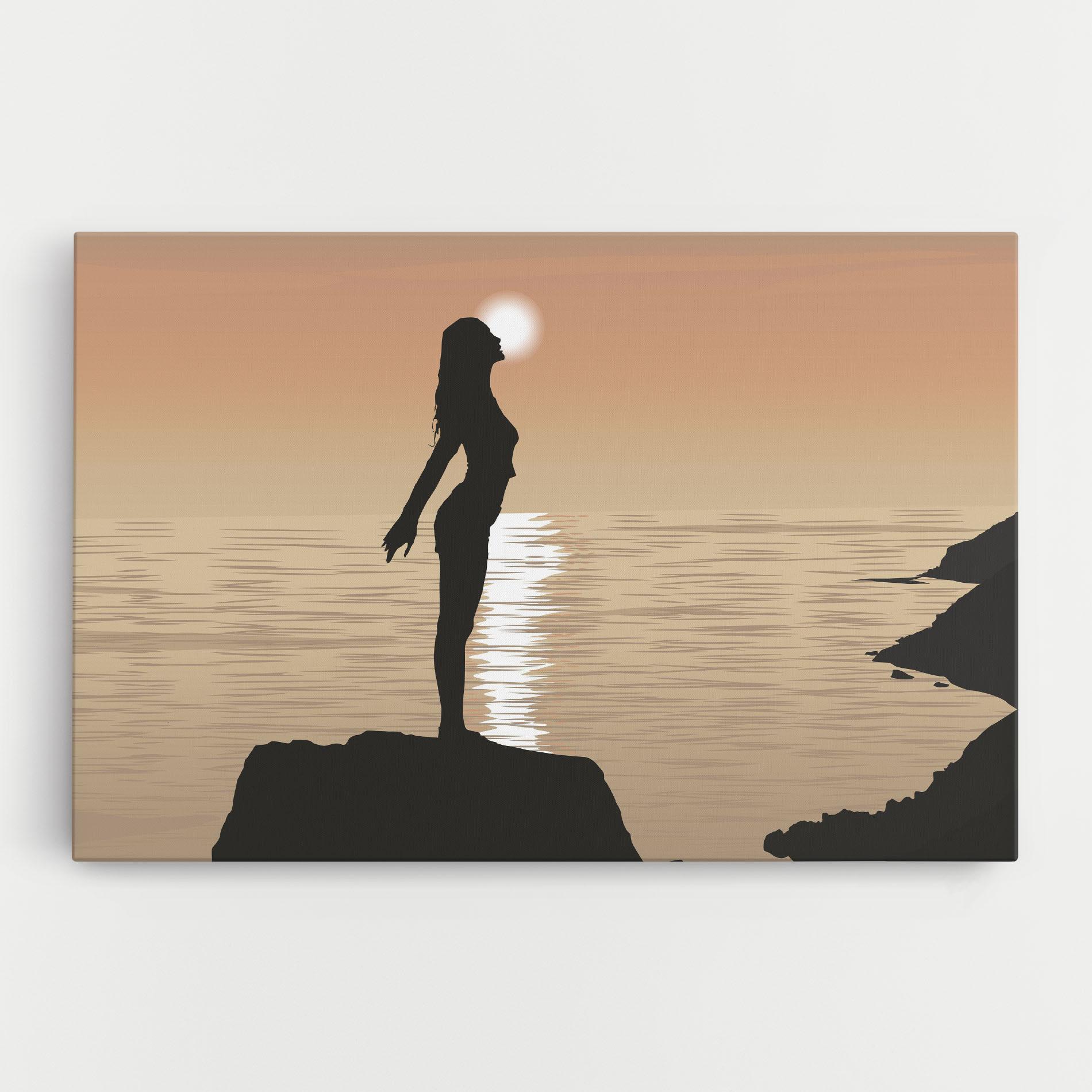 Leinwandbild Water Girl Shilouette mockup 0