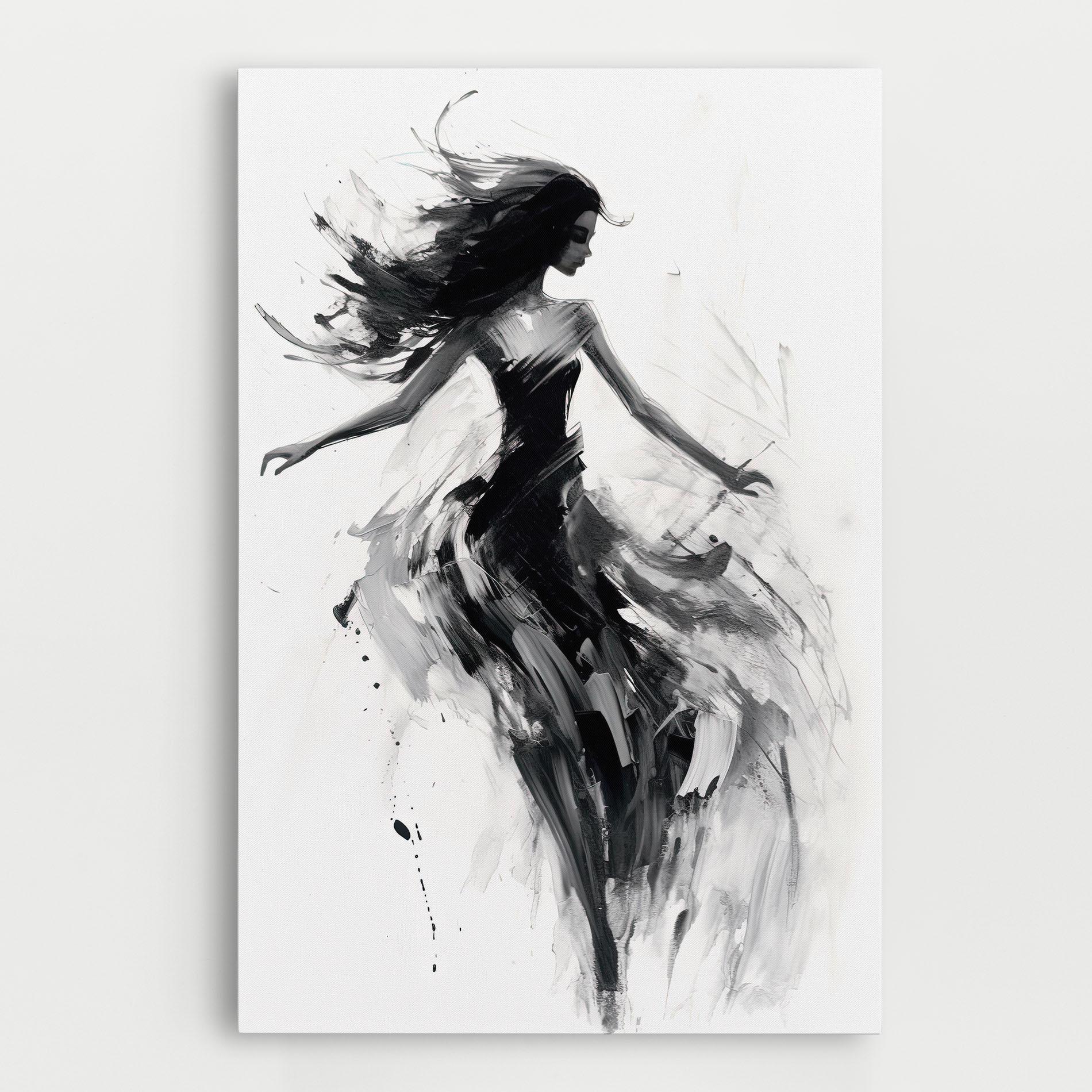 Leinwandbild Black Ink Woman mockup 0