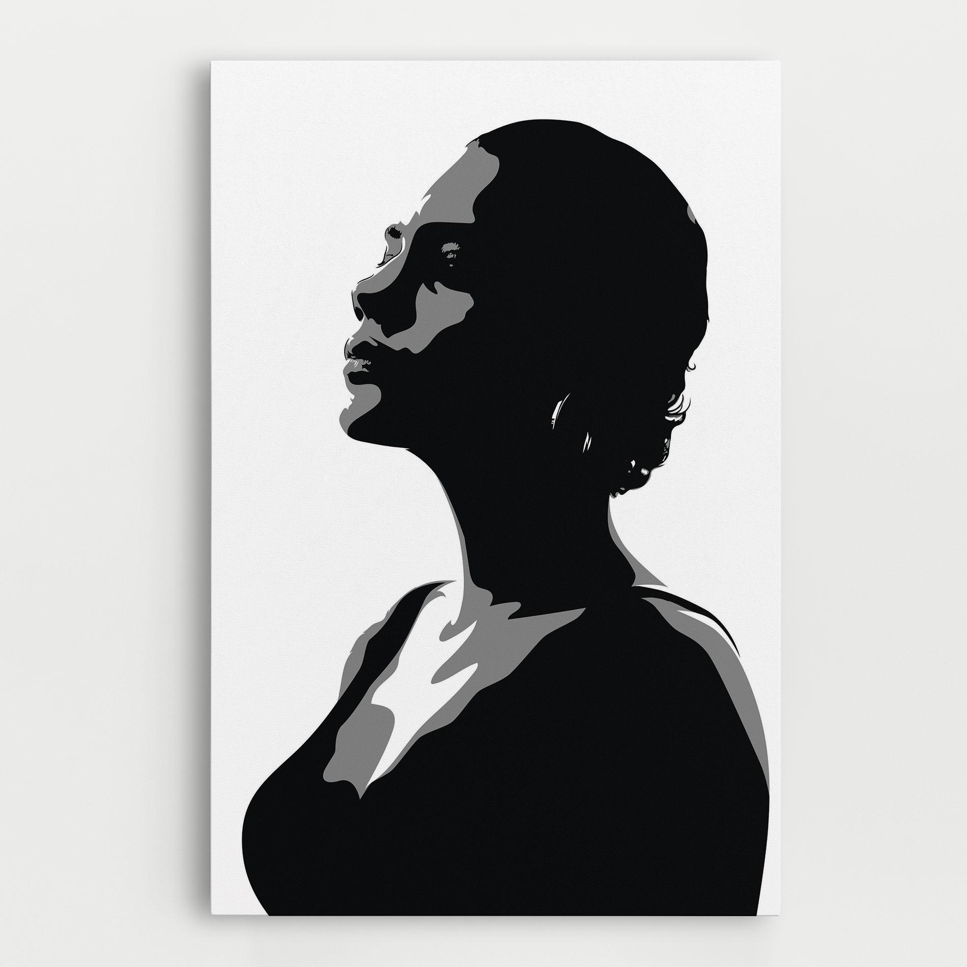 Leinwandbild Black Woman Shilouette mockup 0