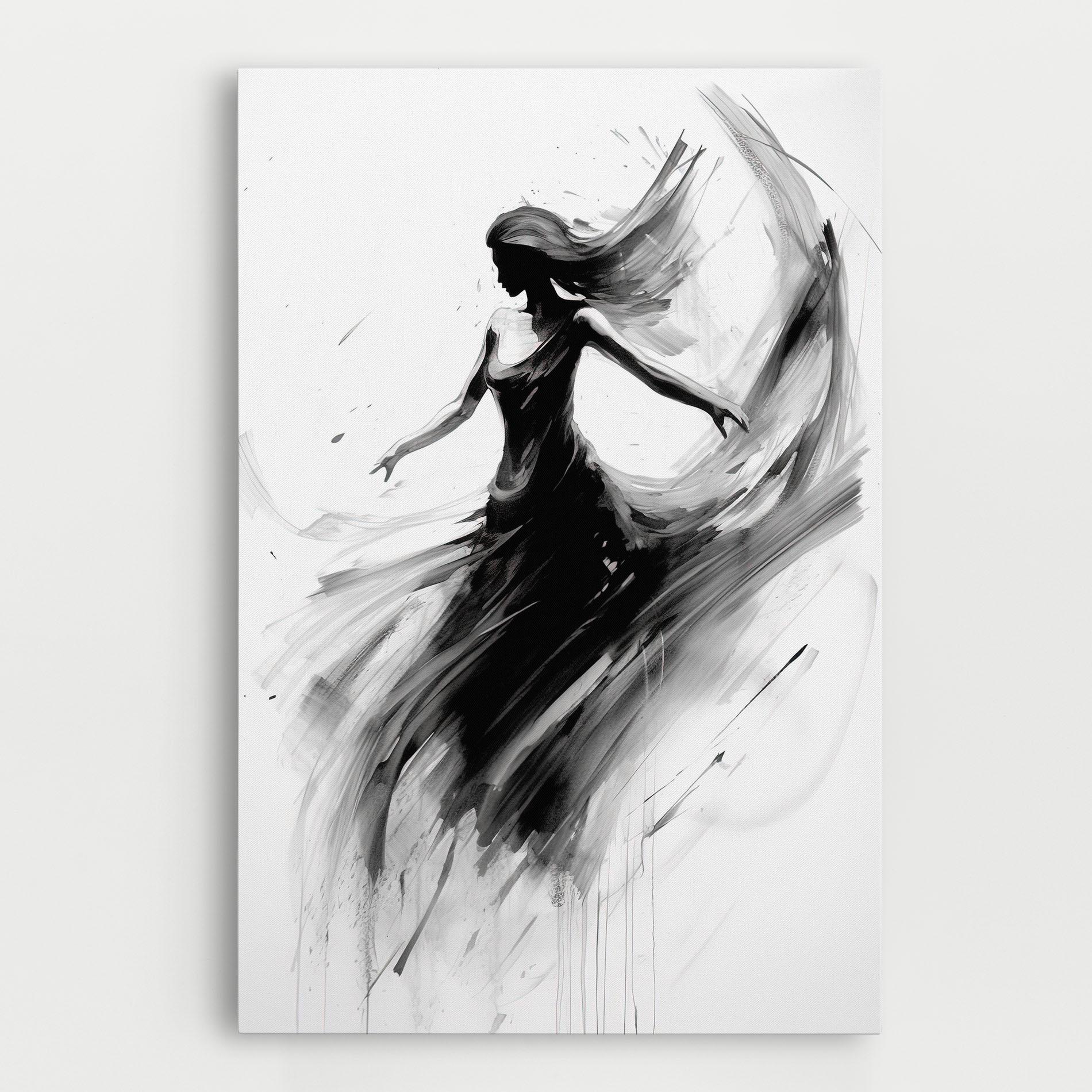 Leinwandbild Dancing Woman Drawn mockup 0