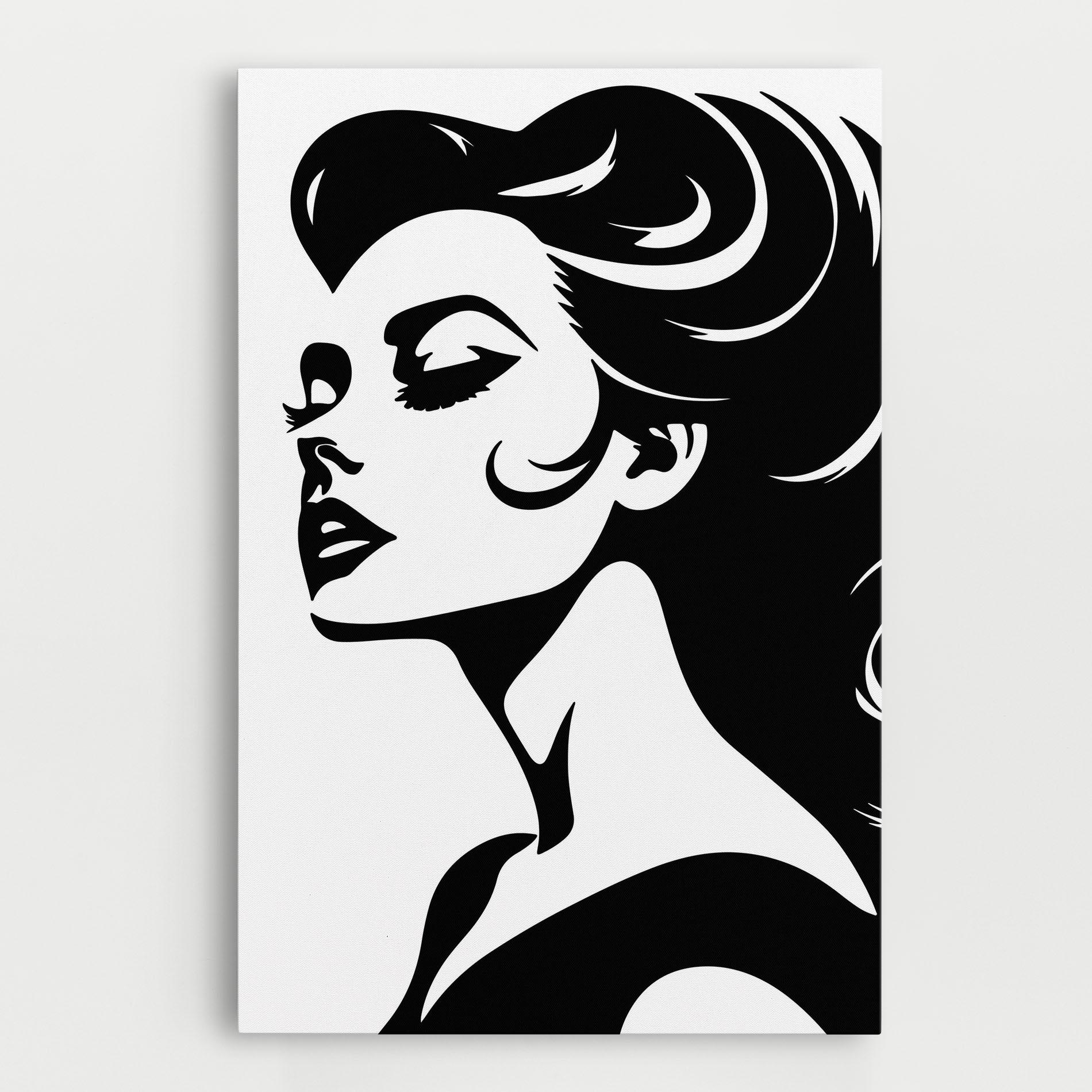 Leinwandbild Eyeliner Shilouette mockup 0